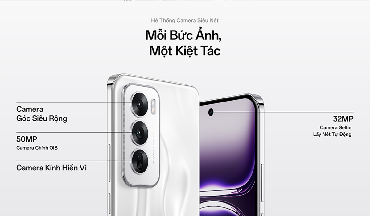 Mô tả Điện Thoại OPPO Reno12 5G (12GB/256GB) | Camera AI | Bền bỉ toàn diện | SUPERVOOC 80W - Hàng chính hãng - 12