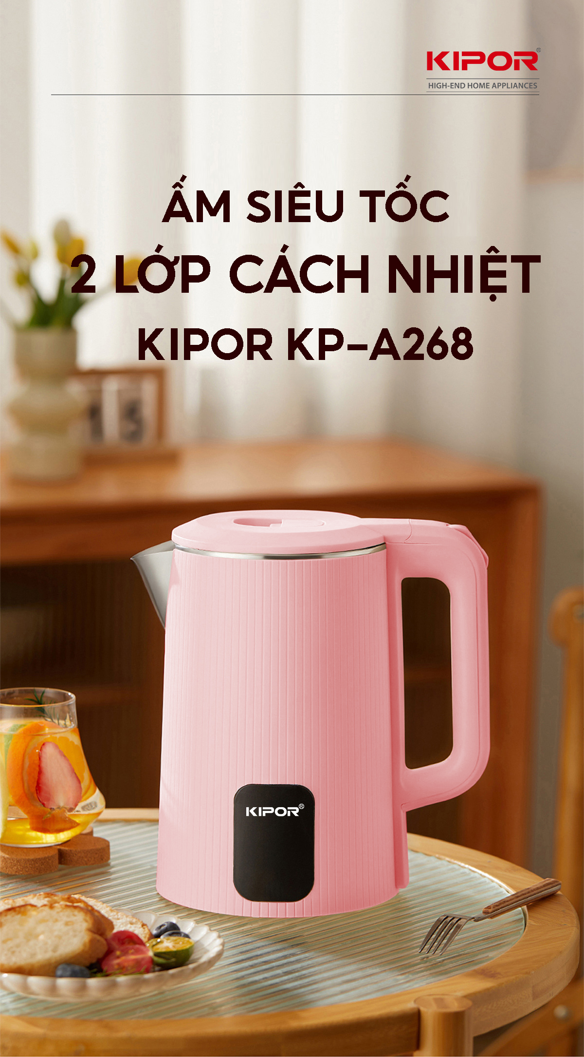 Ấm siêu tốc KIPOR KP-A268