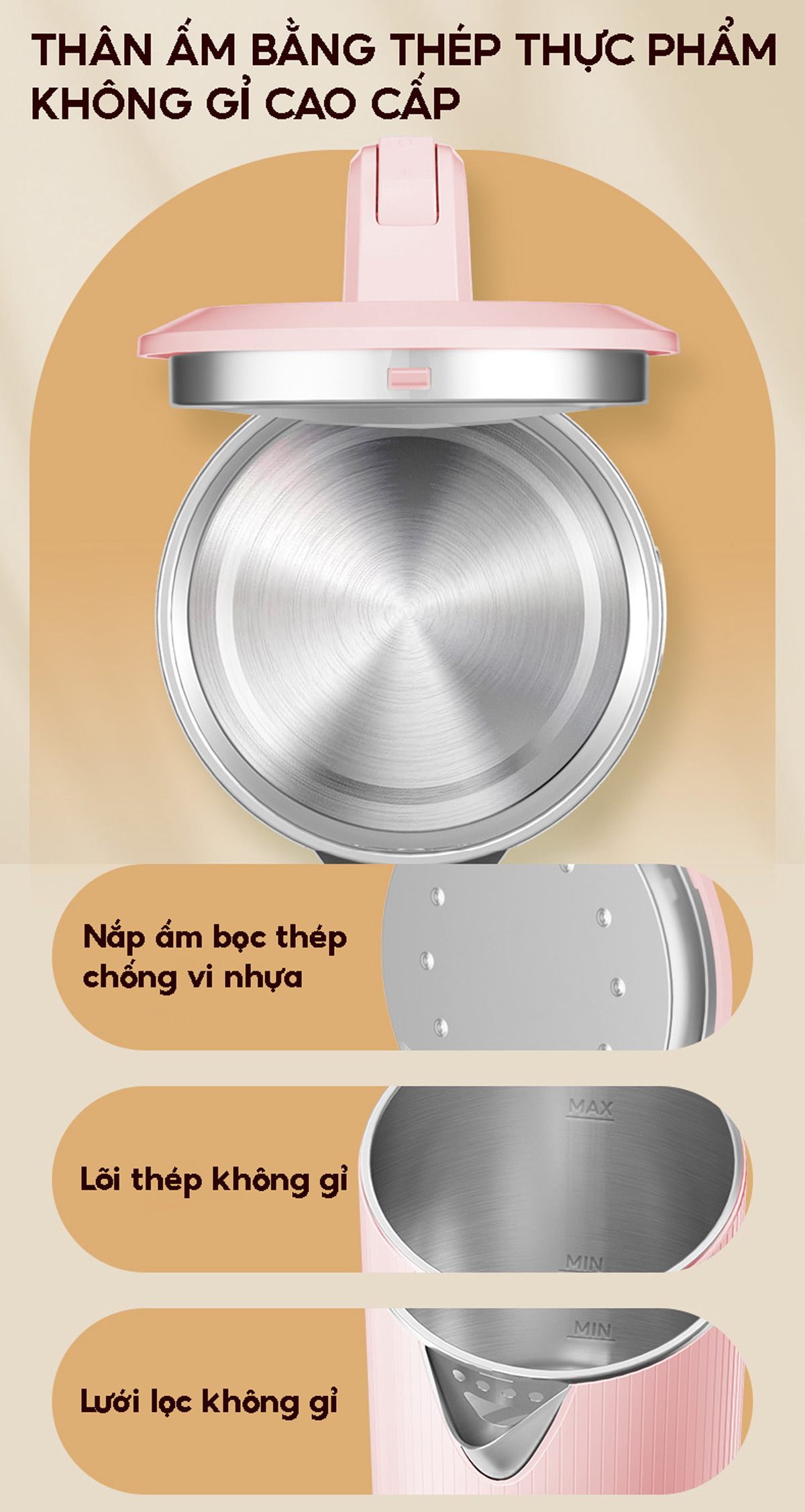 Thông số kỹ thuật ấm KIPOR KP-A268