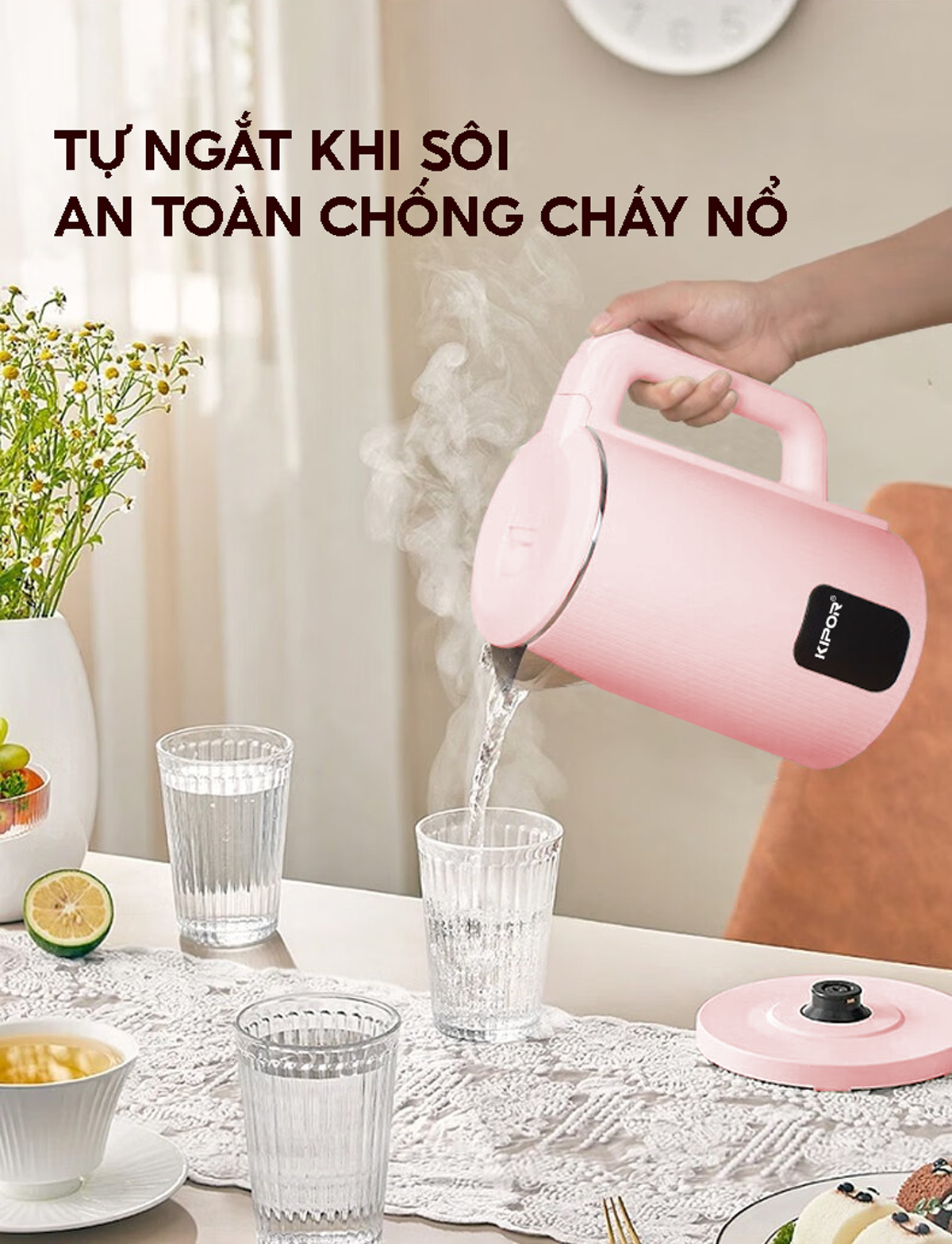 Ấm siêu tốc KIPOR bền bỉ