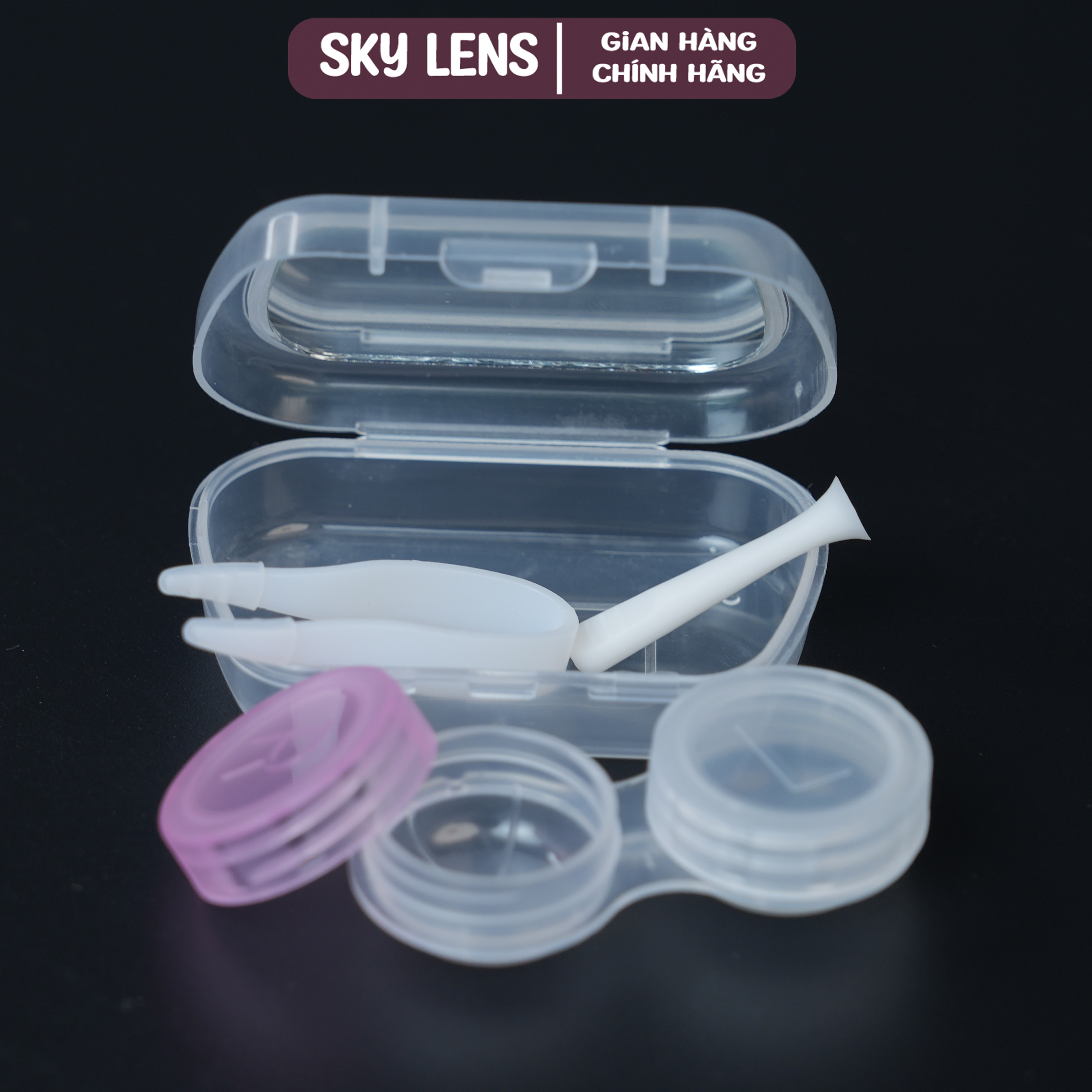 Mô tả Combo cấp ẩm kính áp tròng Nước ngâm(150 ml), Nhỏ mắt (15ml)  Sky Contact Lens (Tặng khay và dụng cụ) - 3