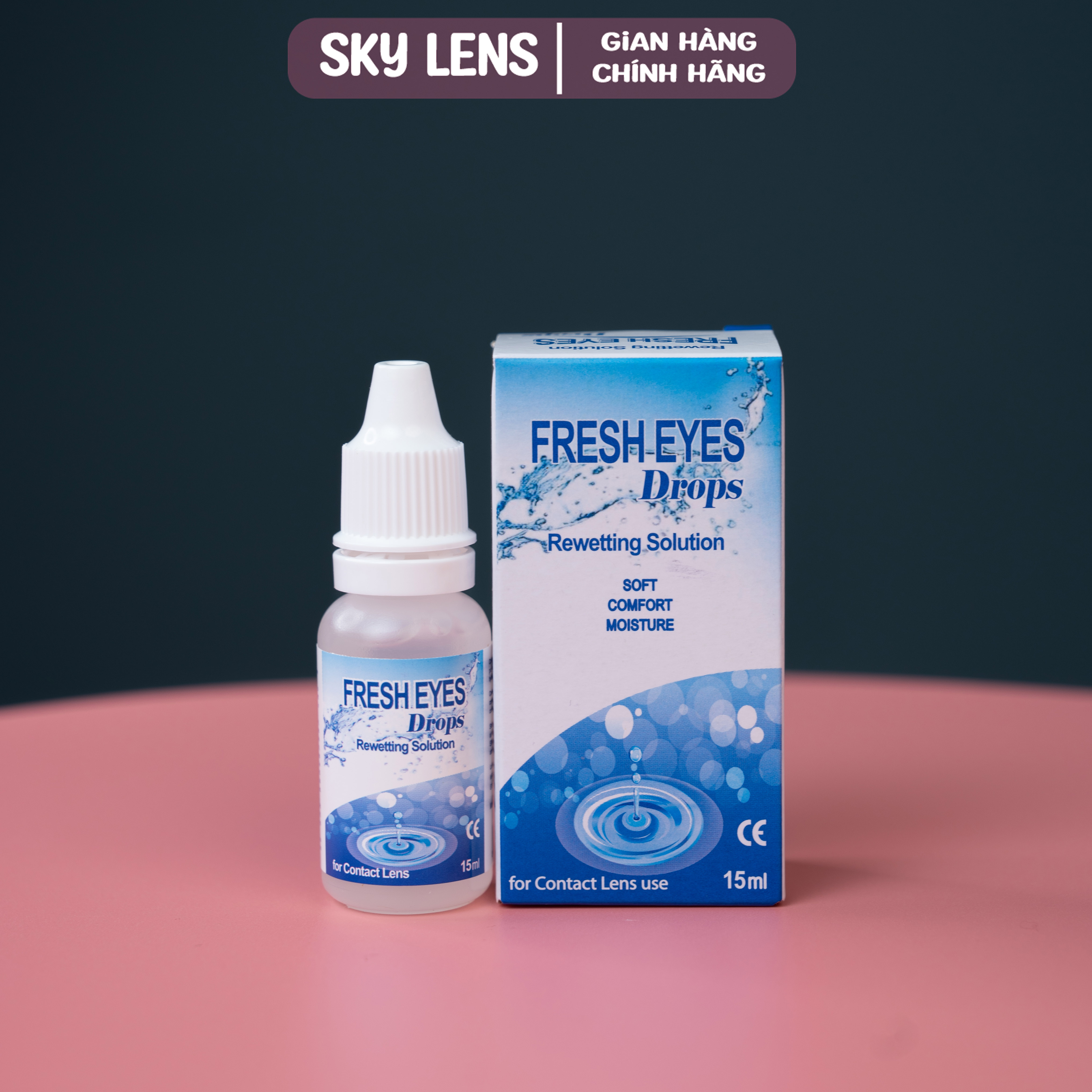 Mô tả Combo cấp ẩm kính áp tròng Nước ngâm(150 ml), Nhỏ mắt (15ml)  Sky Contact Lens (Tặng khay và dụng cụ) - 5