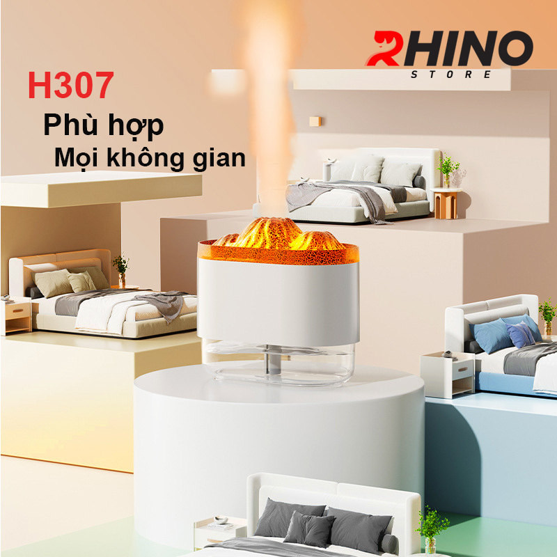 Mô tả Máy phun sương tạo ẩm Rhino H307 hình núi lửa, dung tích 300ml tích hợp đèn - 1