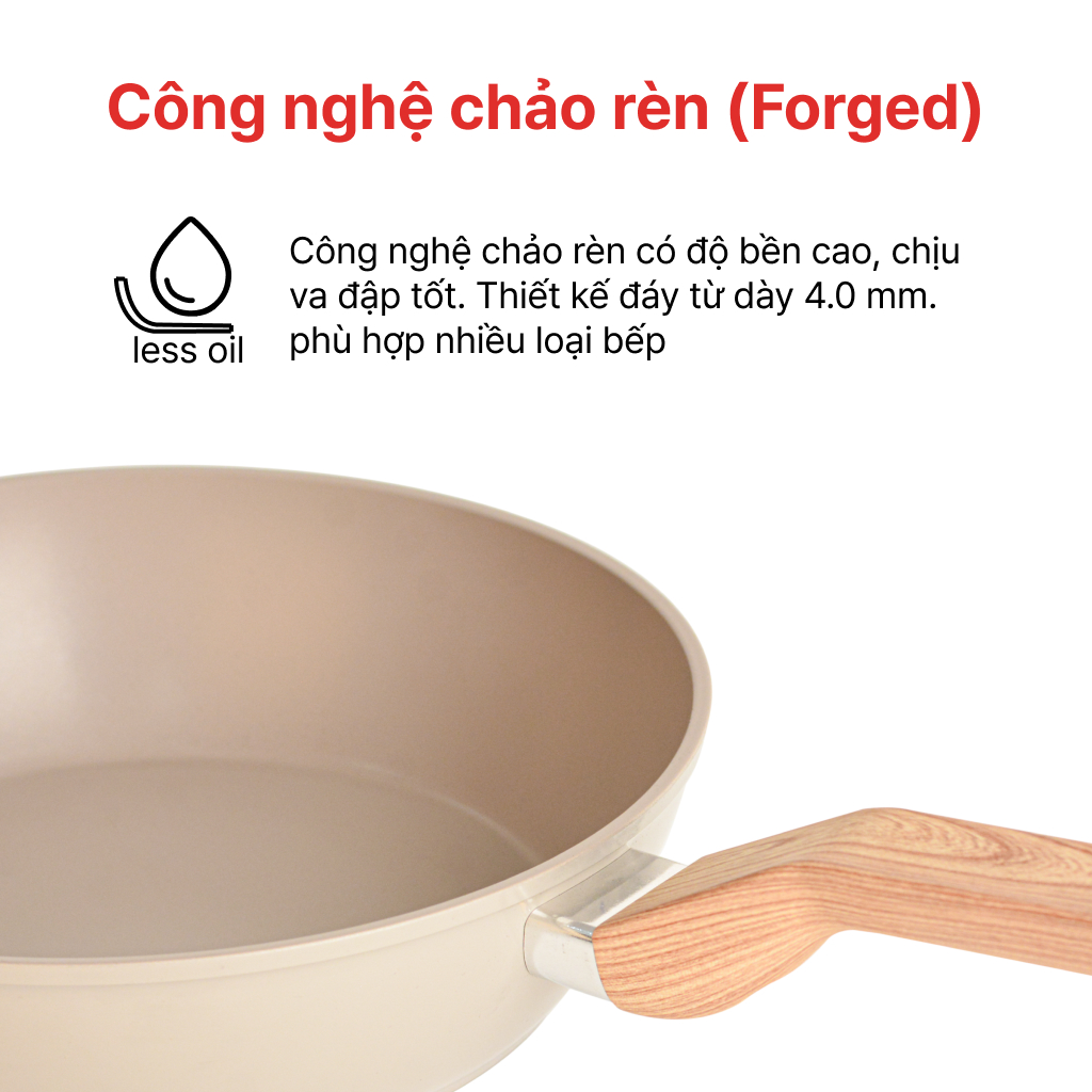 Mô tả Chảo Sâu chống dính đáy từ Forged Prime 20, 24, 26, 28, 30CM, HAPPYCOOK - 4