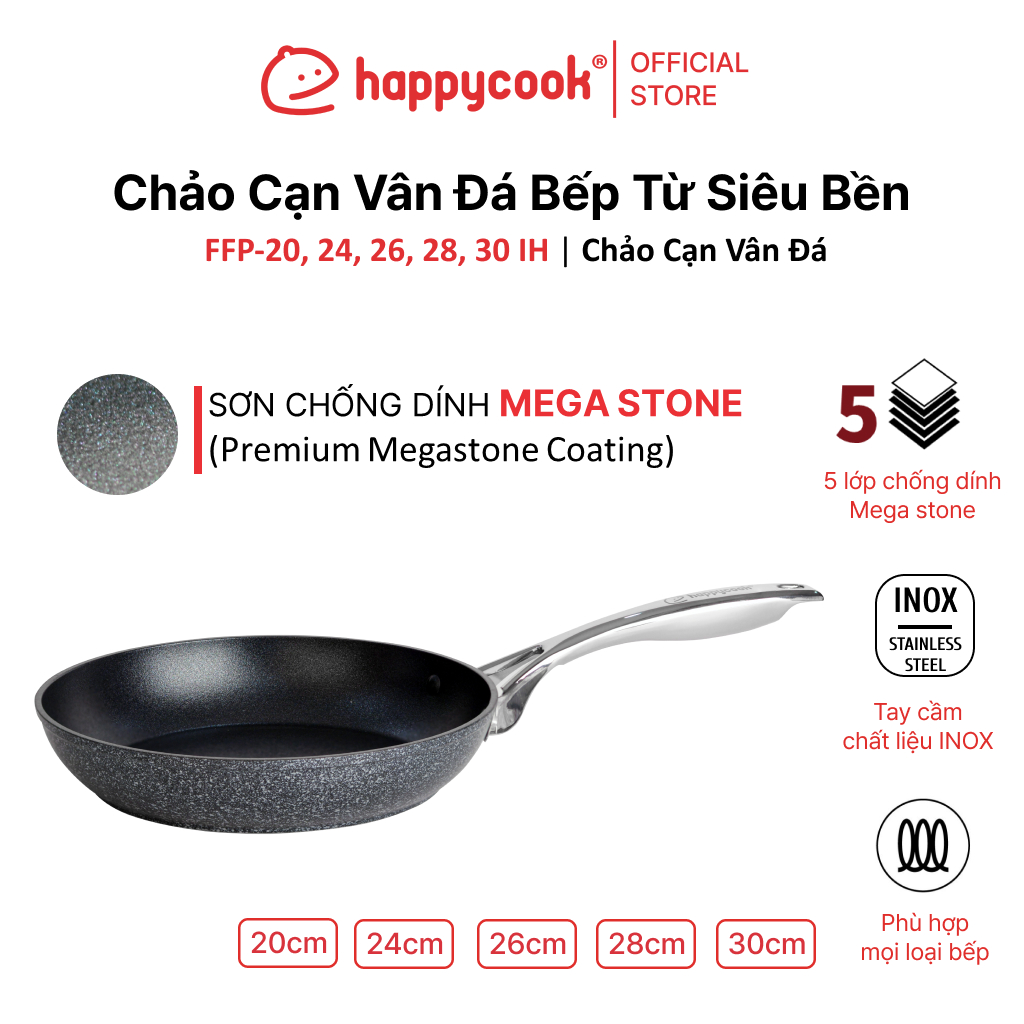 Chảo chống dính vân đá Forged Mega HAPPYCOOK