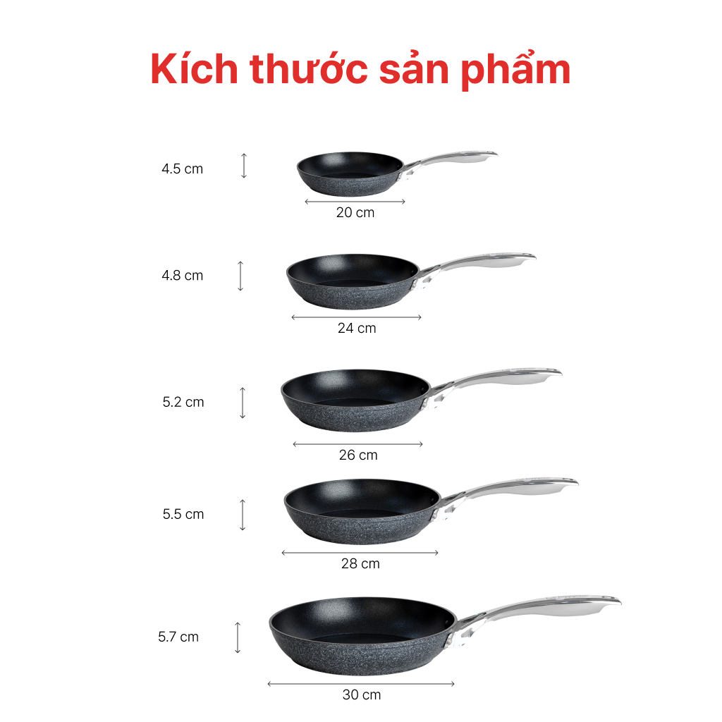 Kích thước chảo Forged Mega 20cm