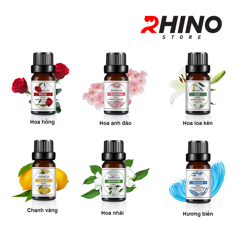 Mô tả Tinh dầu nguyên chất Rhino T201 10ml pha nước, treo xe kiểm định - 3