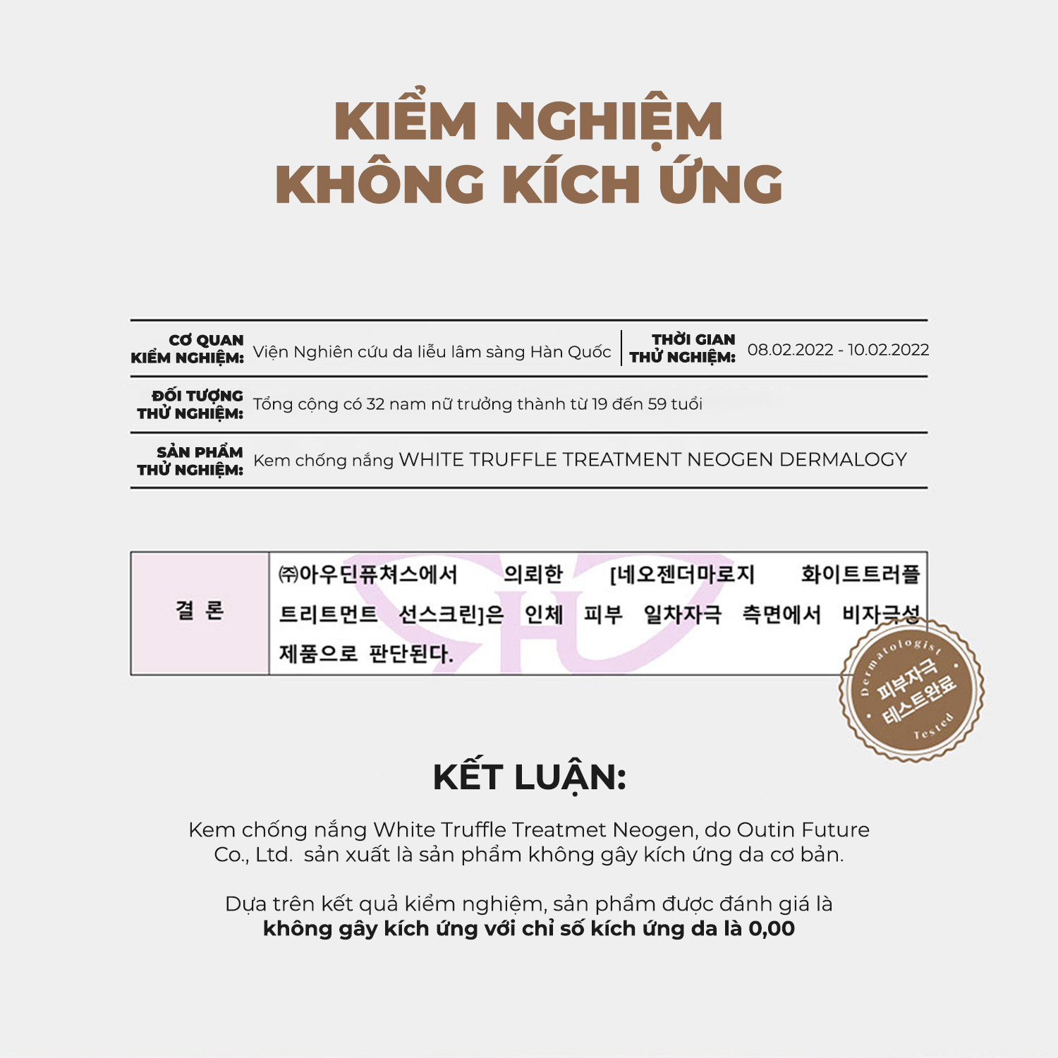 Mô tả Kem Chống Nắng Nâng Tone - Bảo Vệ Da Toàn Diện Neogen Dermalogy White Truffle Treatment Sun Screen 50ml - 6