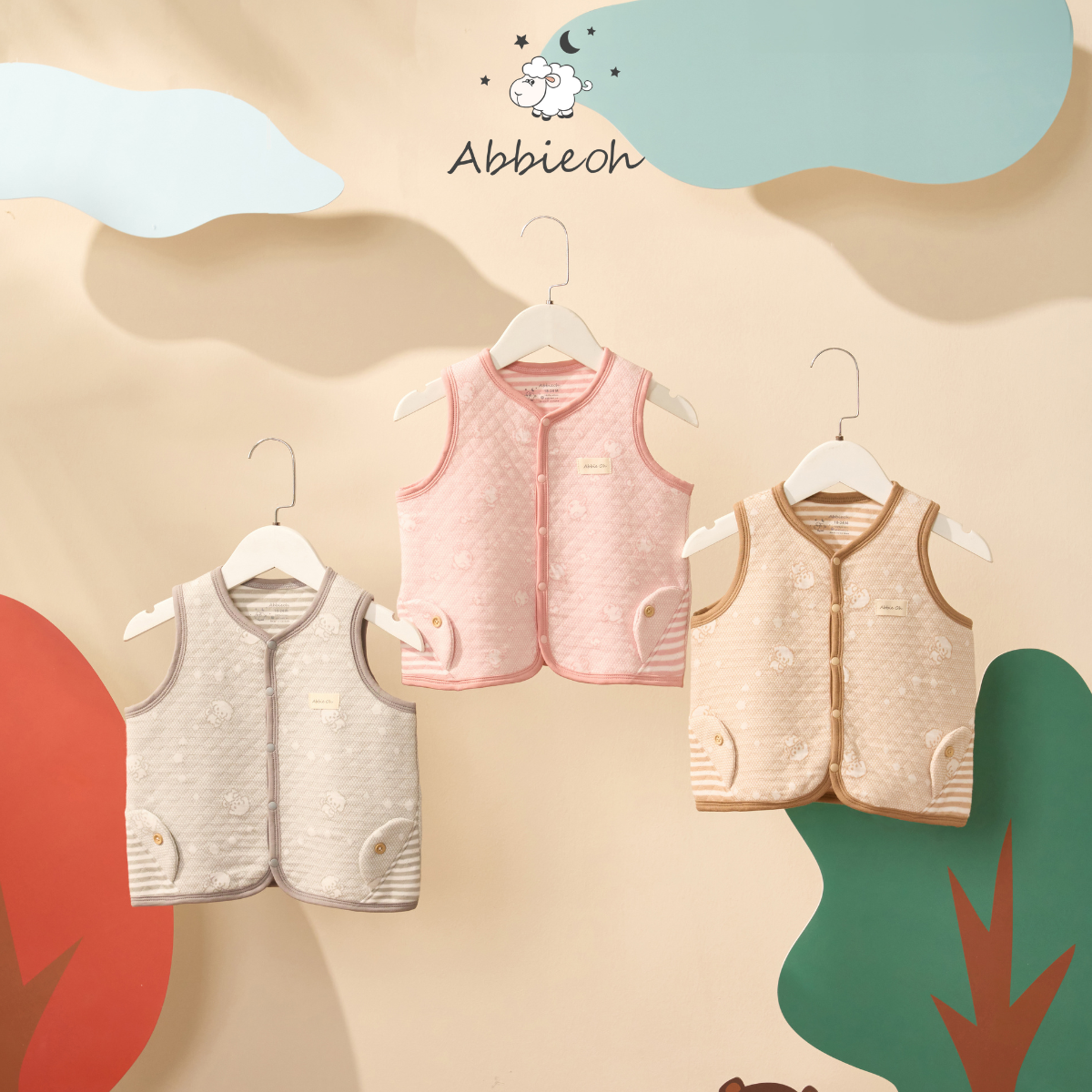 Mô tả Áo gile trần bông cho bé AbbieOh basic hoạ tiết động vật túi sườn đáng yêu 0-3Y GL462 GL383 GL668 - 1