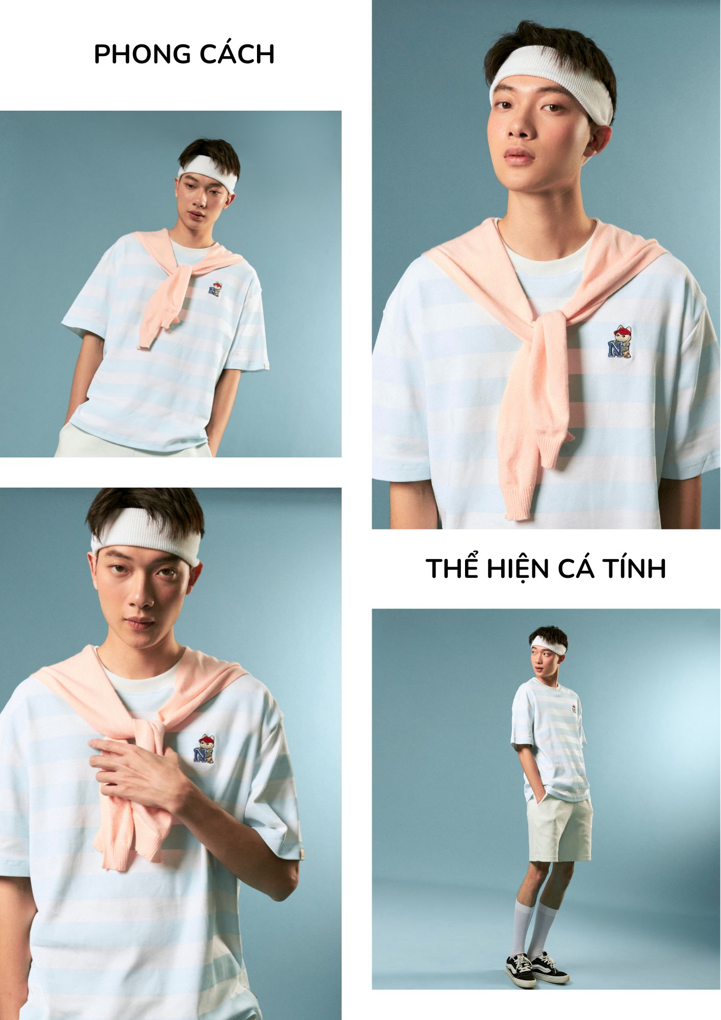 Mô tả Áo thun Form rộng NOAM Juicy N 100% Cotton 280GSM - Màu Xanh/ Tím/ Nâu - 3