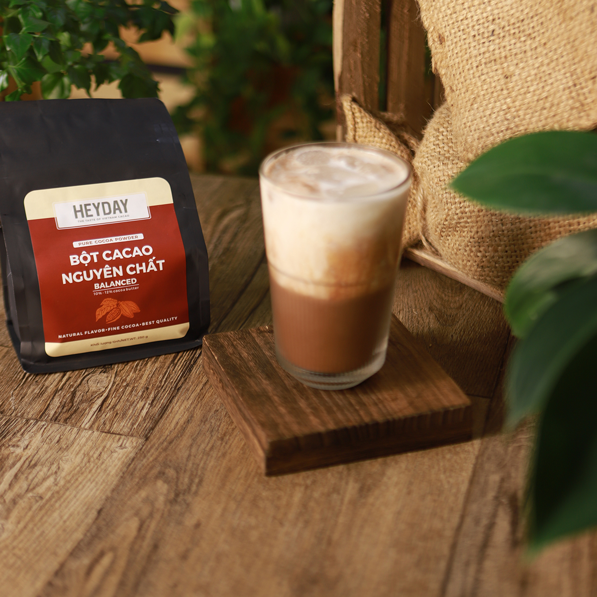 Mô tả Túi 500g Bột cacao nguyên chất Việt Nam 100% không đường Heyday - Dòng Balanced phổ thông - 1