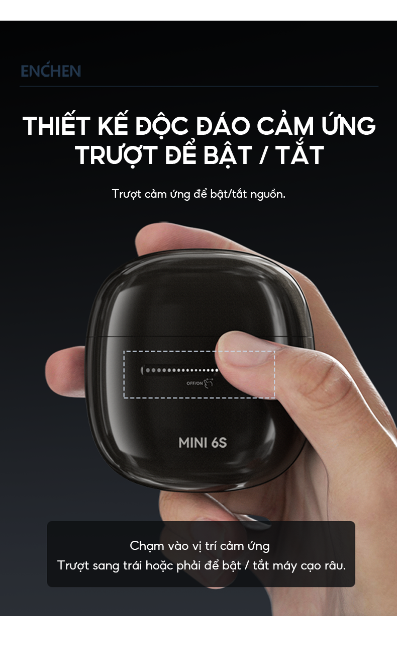 Mô tả Máy cạo râu Enchen Mini 6s, đầu cạo nổi 28 lưỡi dao kép tự mài, chống nước toàn thân - BH 6 tháng - 6
