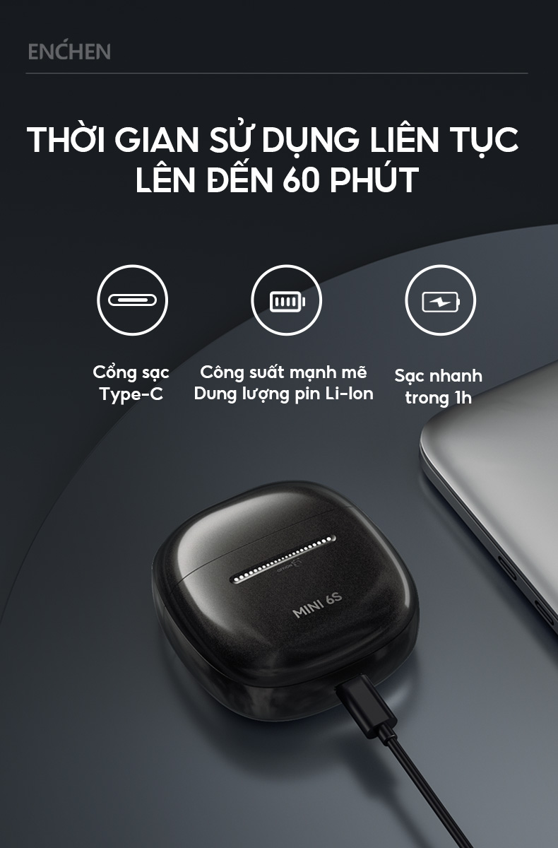 Mô tả Máy cạo râu Enchen Mini 6s, đầu cạo nổi 28 lưỡi dao kép tự mài, chống nước toàn thân - BH 6 tháng - 7