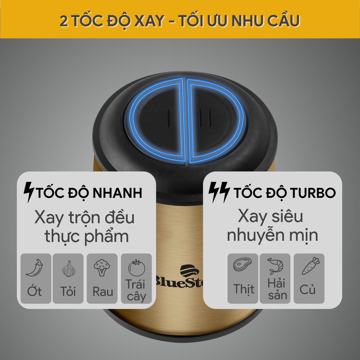Mô tả Máy Xay Thịt BlueStone 2 Lưỡi Dao Kép CHB-5148 - 2 Lít - 350W - Cối thủy tinh - 2