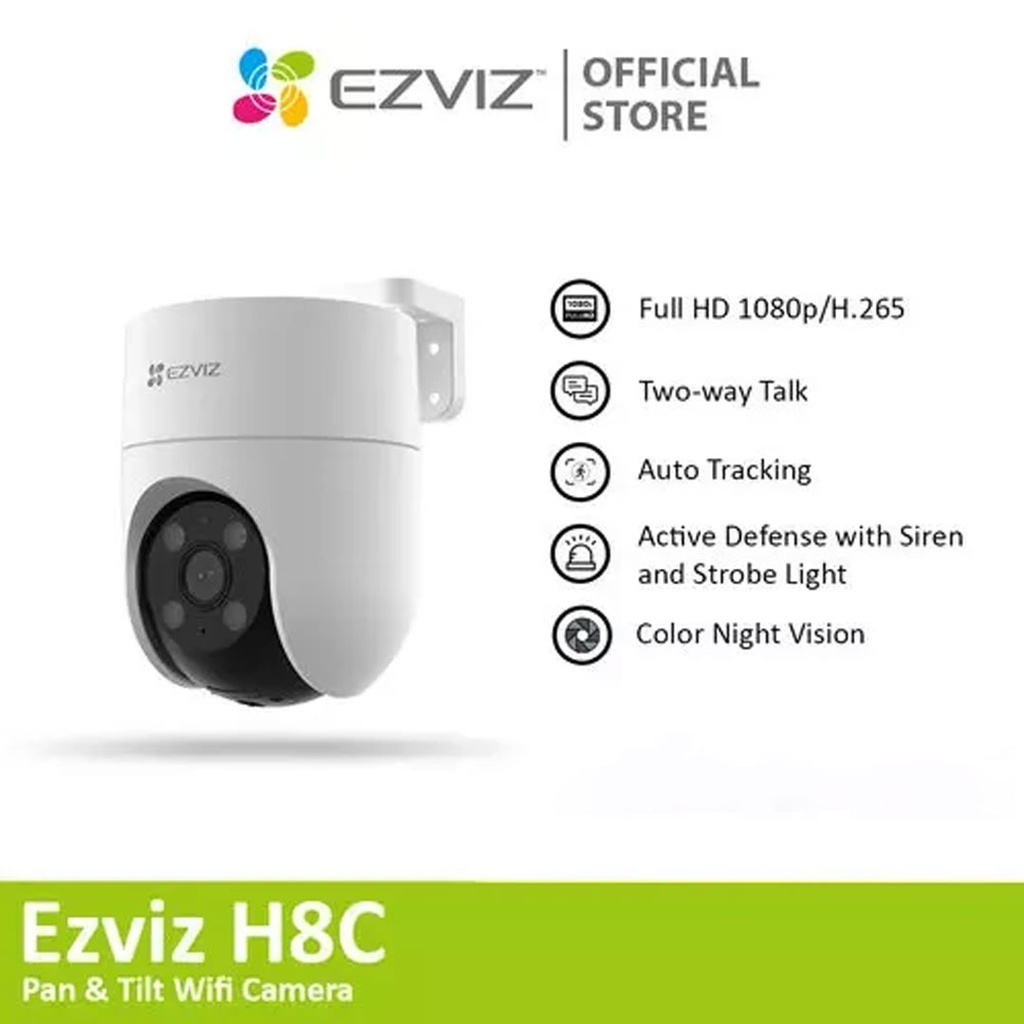 Mô tả camera ip wifi ezviz h8c pro độ phân giải 3M - 2K có màu ban đêm , báo động còi hú - 1
