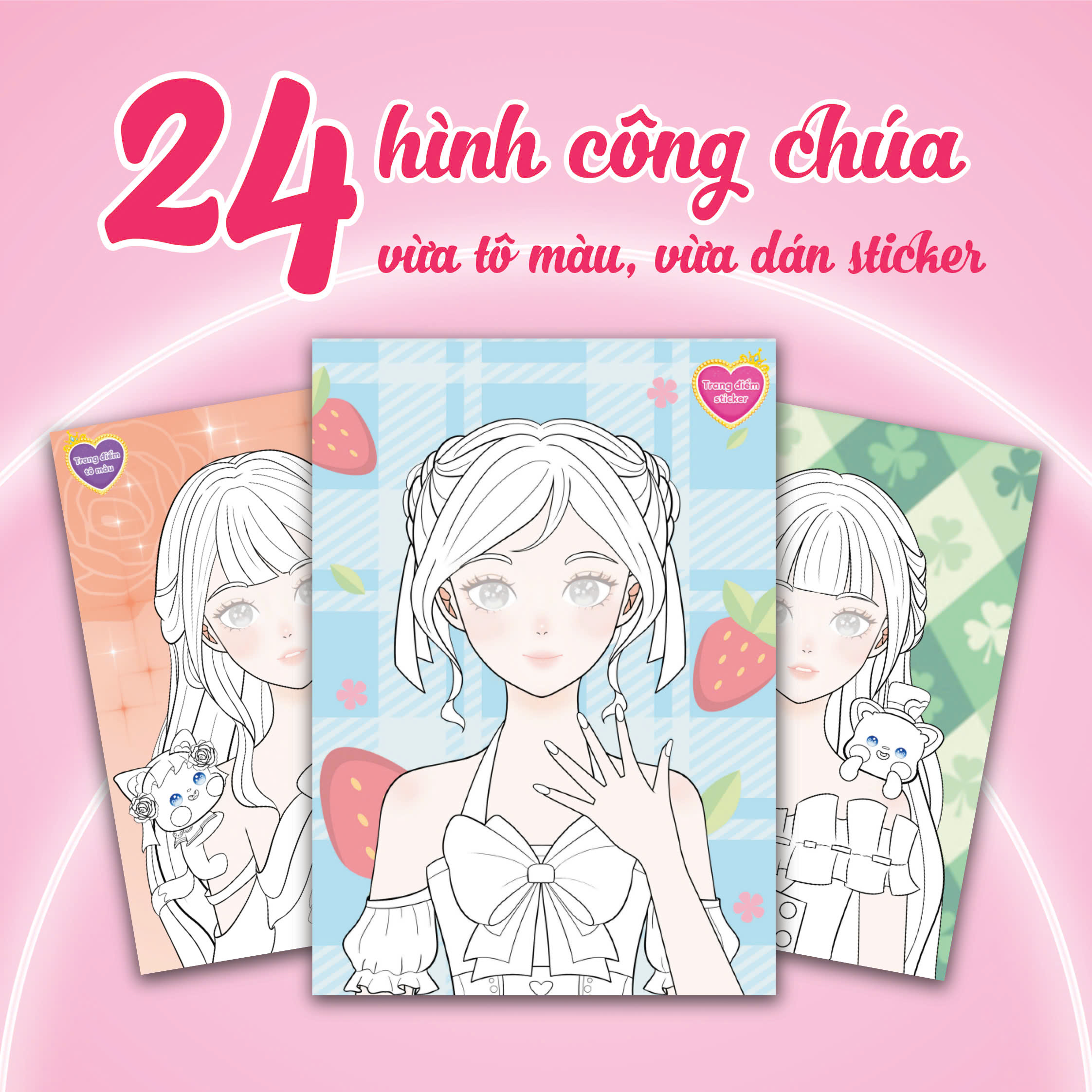 Mô tả Sách Trang điểm Công chúa Hàn Quốc Hana- Bóc dán sticker cho bé gái siêu xinh - 2