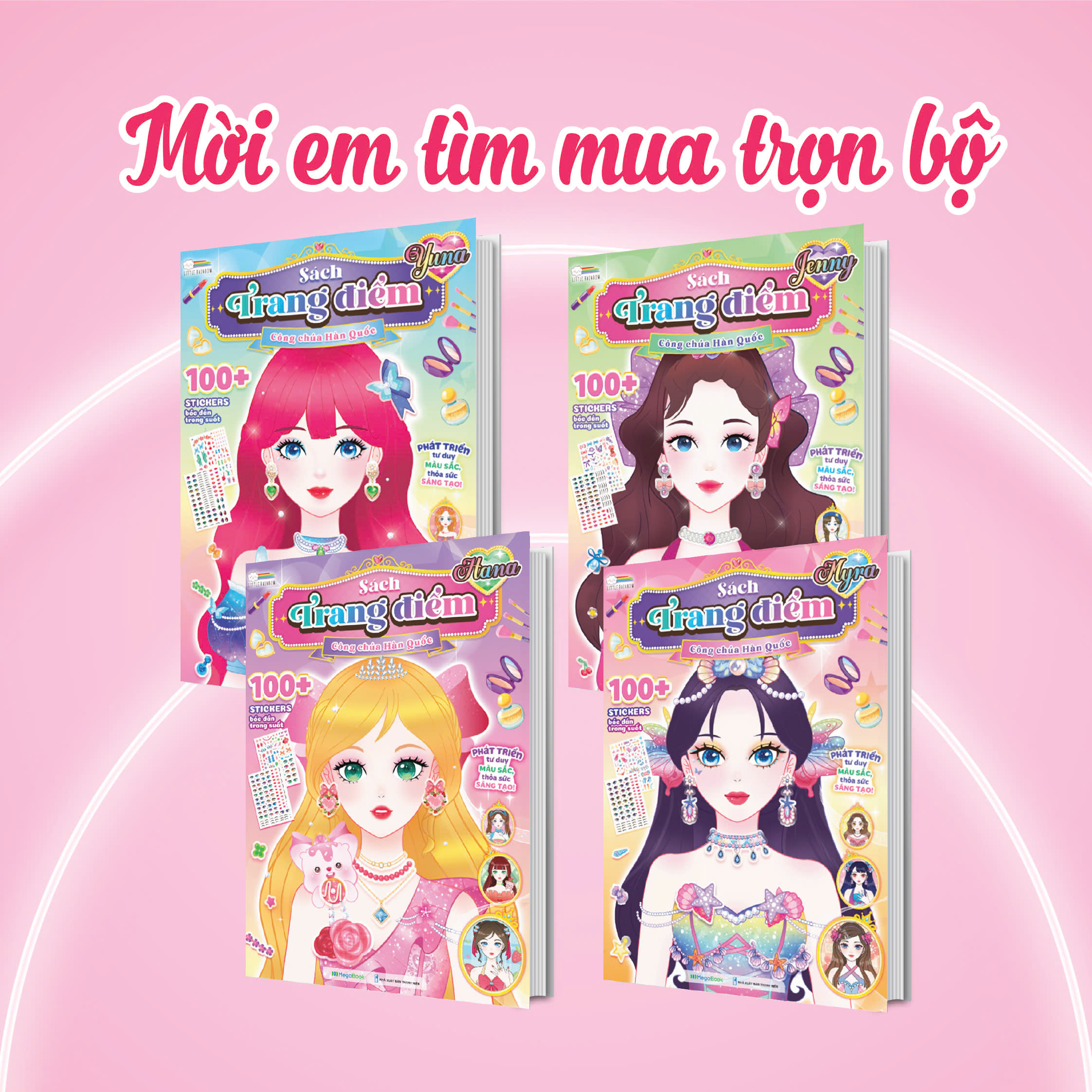 Mô tả Sách Trang điểm Công chúa Hàn Quốc Hana- Bóc dán sticker cho bé gái siêu xinh - 5