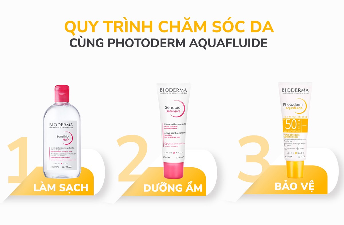Mô tả Kem chống nắng giảm bóng nhờn cho mọi loại da Bioderma Photoderm Aquafluide SPF50+ 40ml [Không Màu] - 4