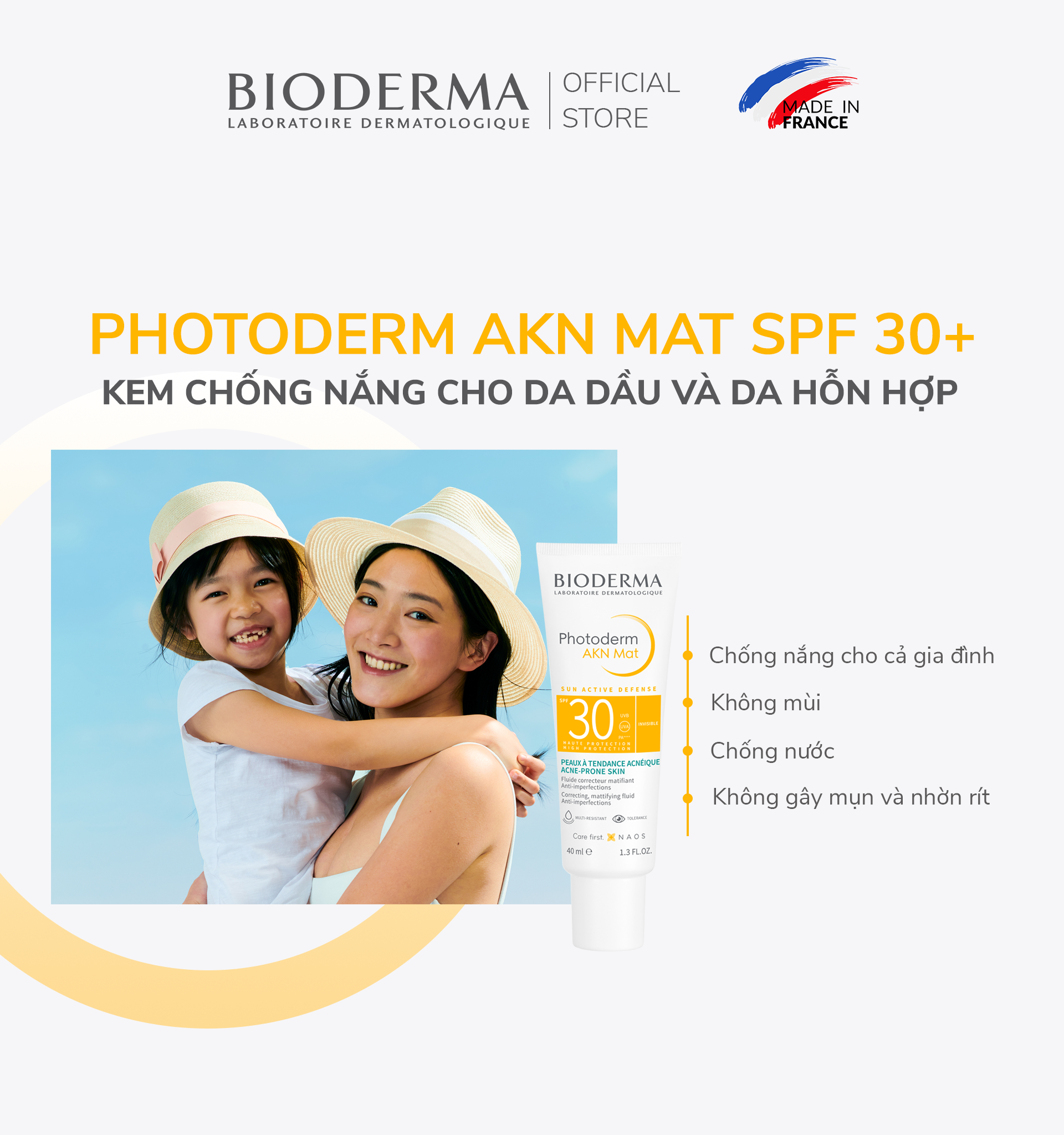 Mô tả Chống nắng dành cho da mụn Bioderma Photoderm Akn Mat Spf30 - 40ml - 1