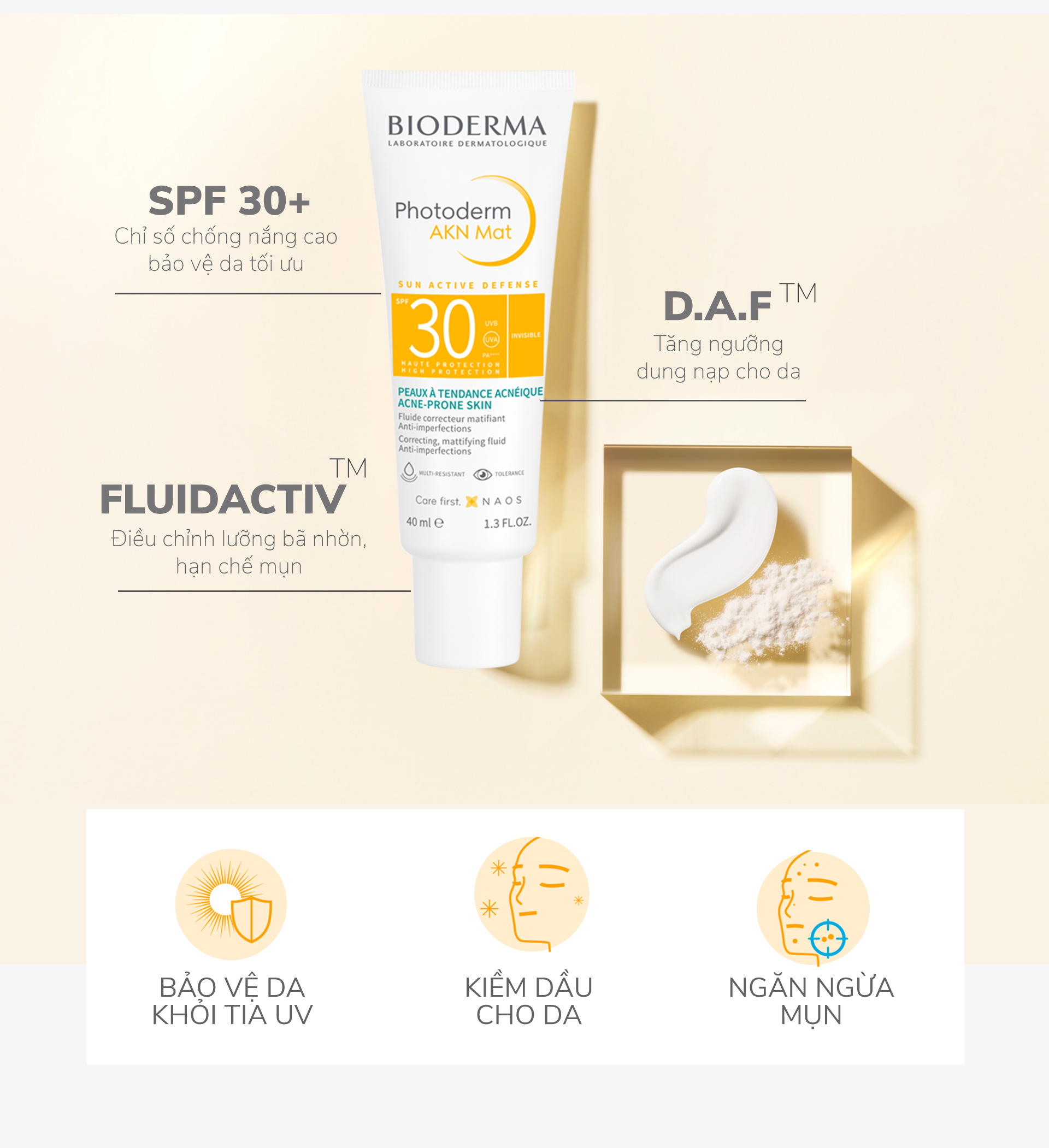 Mô tả Chống nắng dành cho da mụn Bioderma Photoderm Akn Mat Spf30 - 40ml - 2