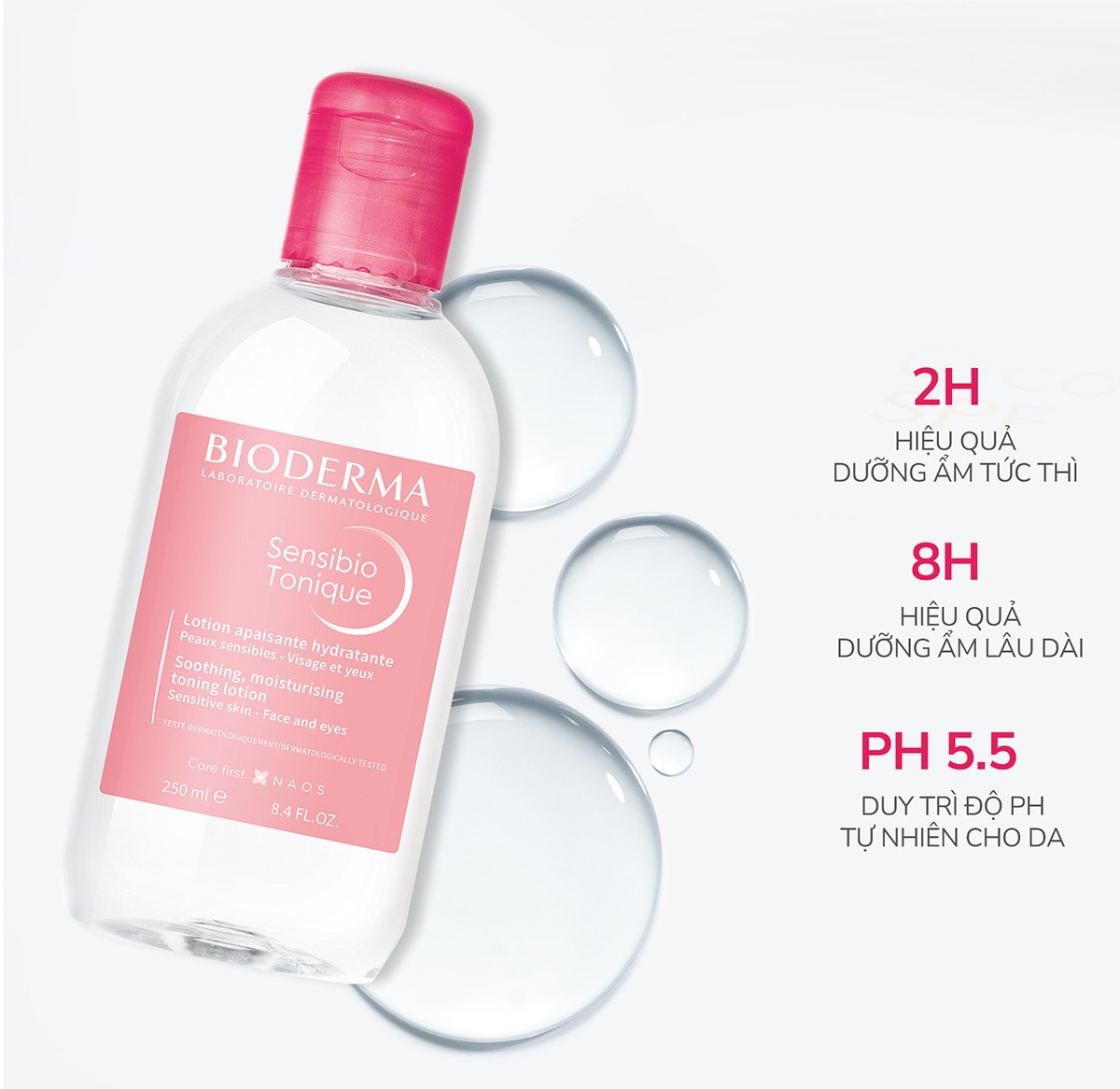 Mô tả Dung dịch cân bằng dưỡng ẩm và làm dịu da Bioderma Sensibio Tonique - 250ml - 2
