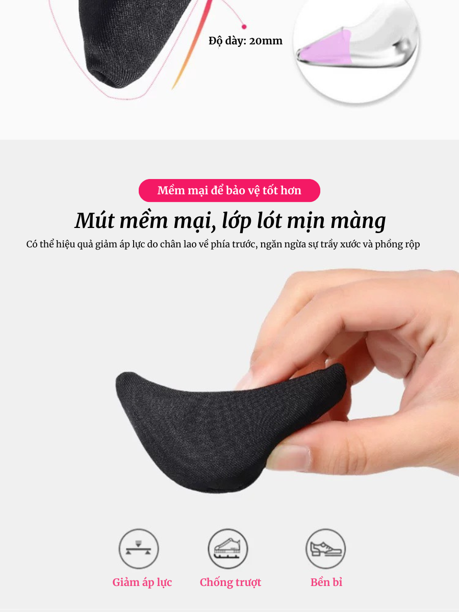 Mô tả Miếng Lót Đệm Mũi Giày Eva MINSU M5530 Êm Chân Giúp Tăng Size Giày, Tránh Xước Ngón Chân - 4