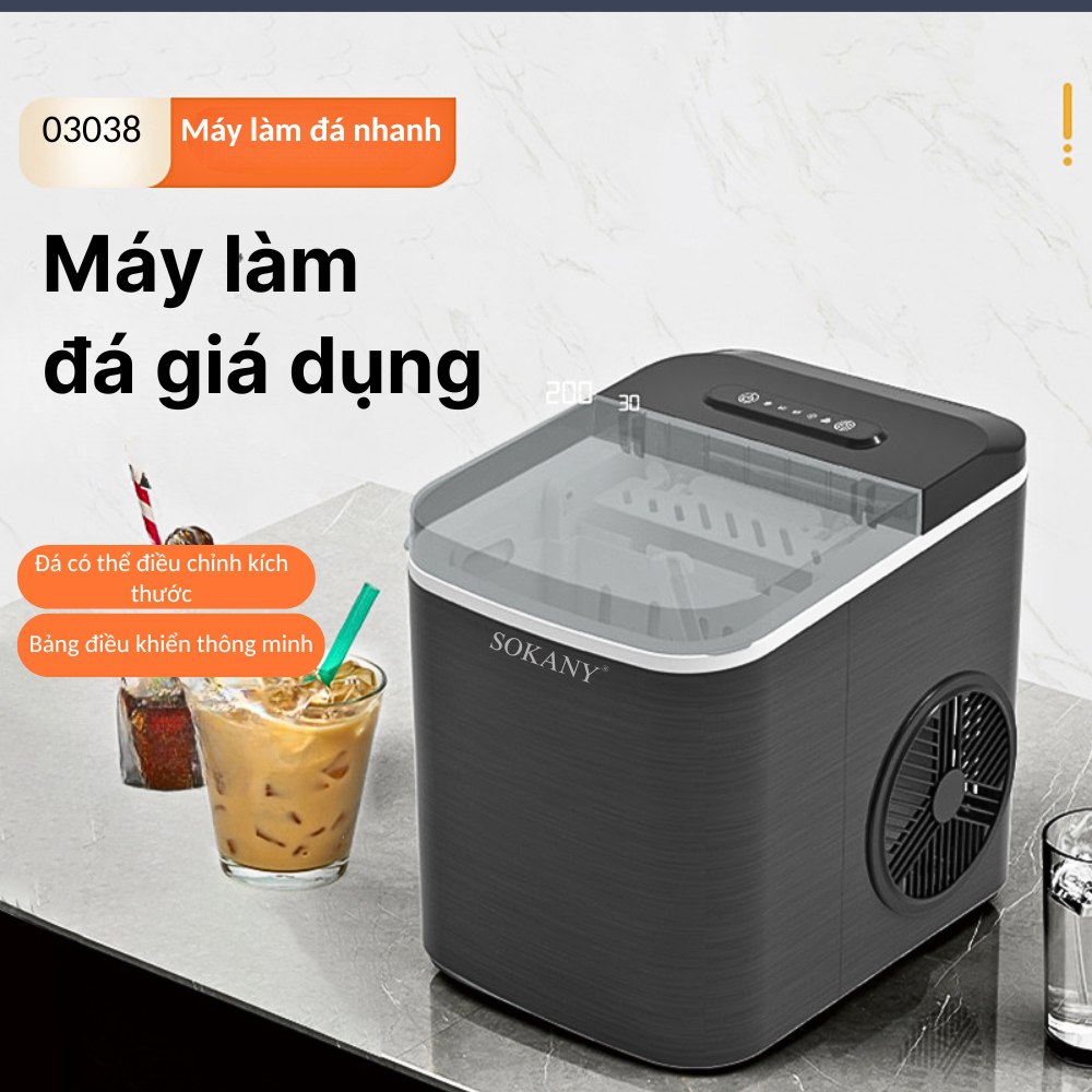 Mô tả Máy làm đá viên siêu tốc cho gia đình SOKANY SK-03038 làm đá nhanh chỉ từ 6-9 phút - 1