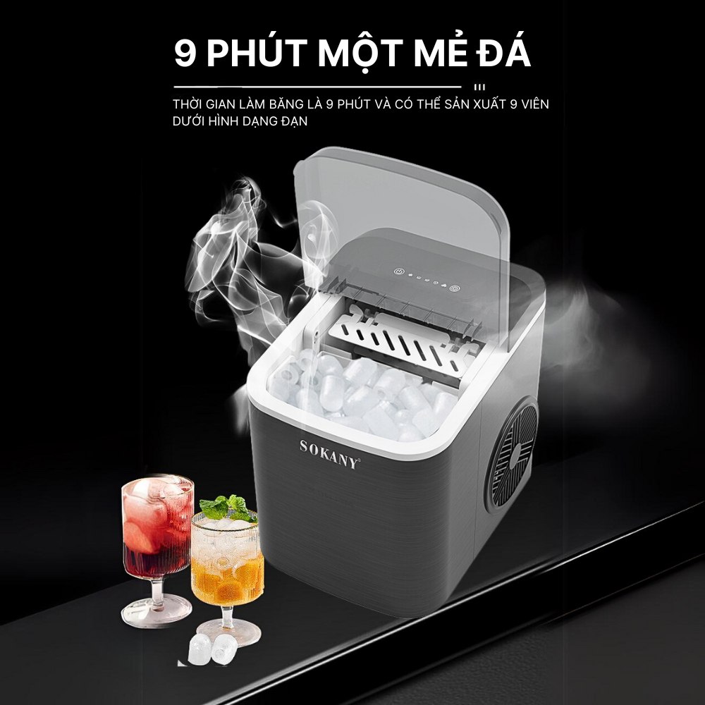 Mô tả Máy làm đá viên siêu tốc cho gia đình SOKANY SK-03038 làm đá nhanh chỉ từ 6-9 phút - 4