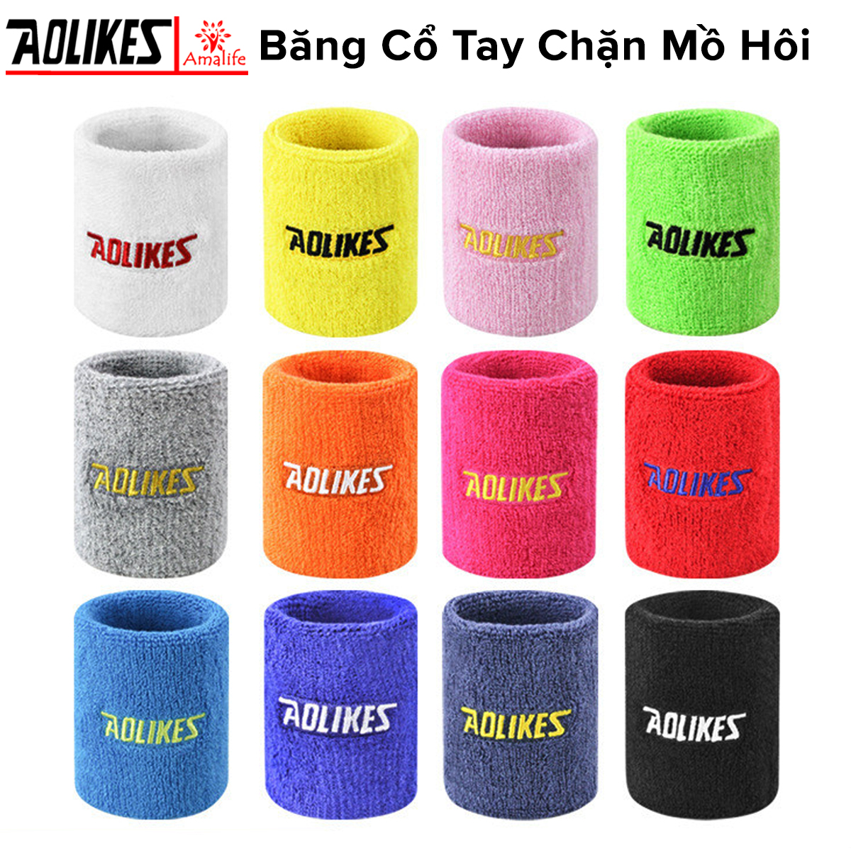 Mô tả Băng Đô Đeo Cổ Tay Chặn Mồ Hôi Thể Thao 8cm Chuyên Tập Tennis Tập Cầu Lông Bóng Đá Bóng Bàn AL0235 Chính Hãng Aolikes - 1