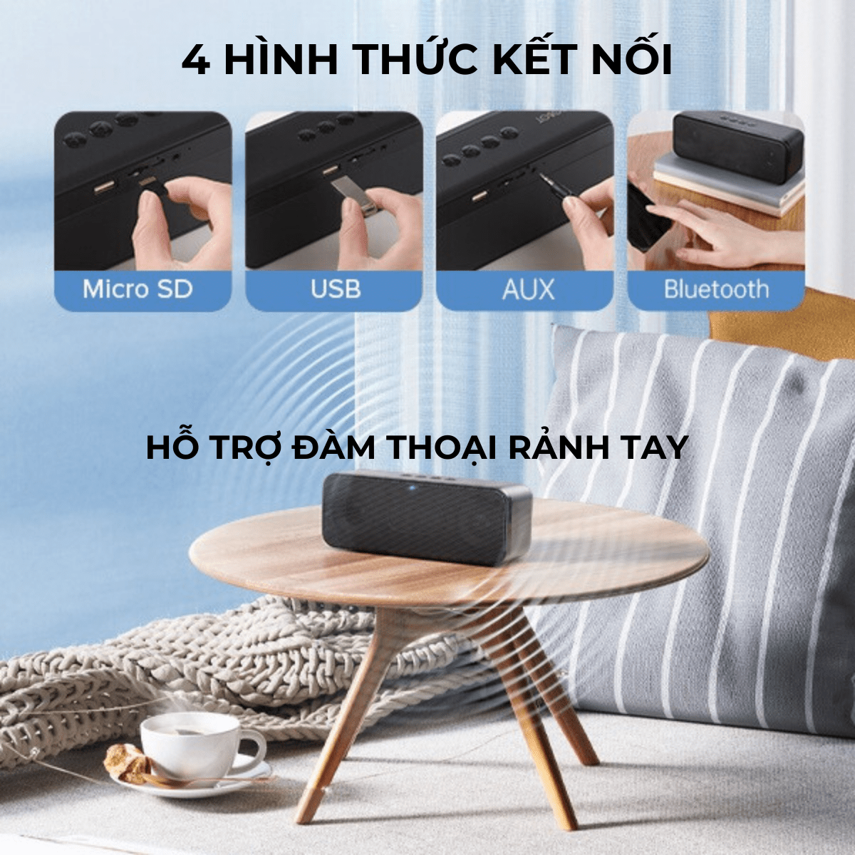 Mô tả Loa Bluetooth 5.0 VIVAN RB580 / RB520 Công Suất 10W Pin 1200mAh Bass Trầm Mạnh Mẽ - Hỗ Trợ Kết Nối USB/ AUX/ Thẻ Nhớ - 5