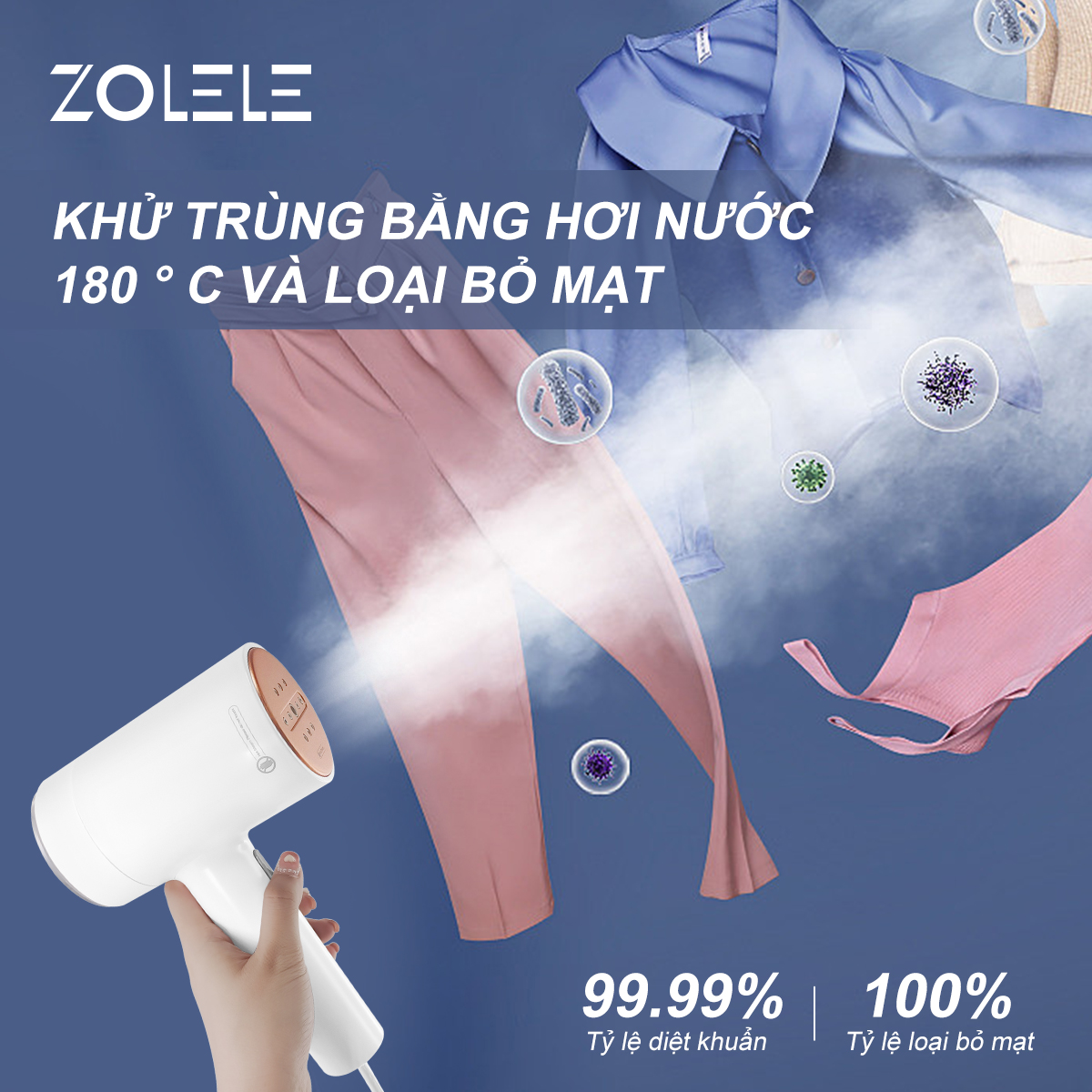 Mô tả Bàn là hơi nước cầm tay Zolele ZG101 bàn ủi dung tích bình chứa nước 100ml - Chính Hãng - 7