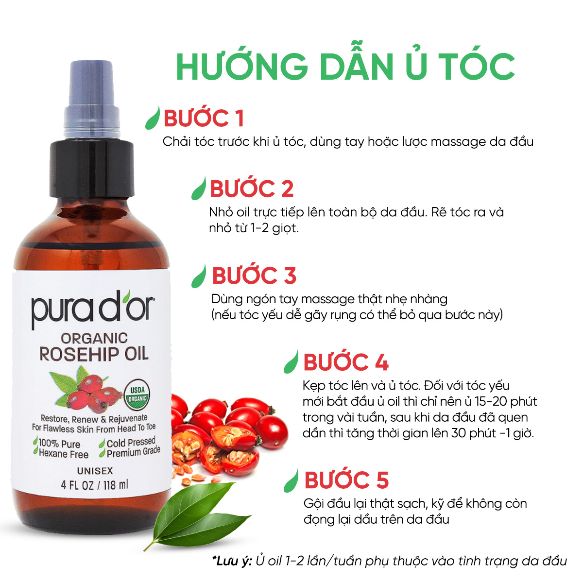 Mô tả Dầu tầm xuân hữu cơ giúp mờ thâm giảm rạn da và chống lão hoá 118ml tặng lược gỡ rối - 1