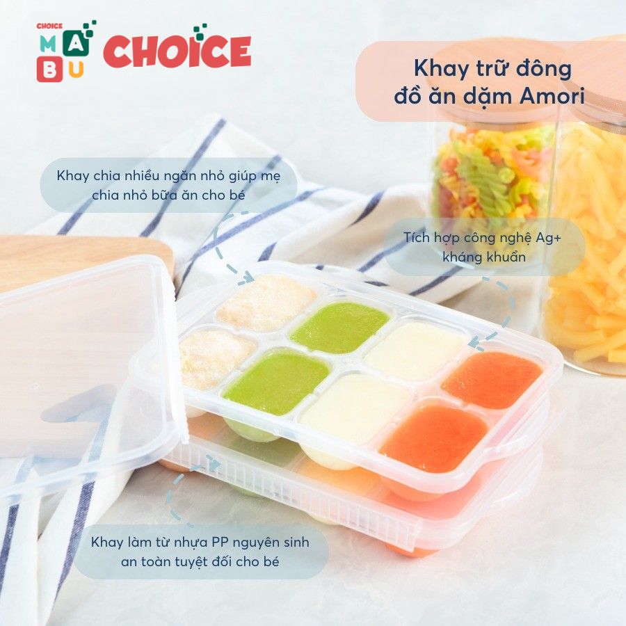 Mô tả Khay trữ đông Inochi, trữ đông đồ ăn cho bé ăn dặm, an toàn tiện lợi - 1