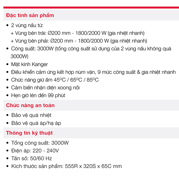 Mô tả Bếp từ đôi Hafele HS-I5521FG 536.66.850 - 6