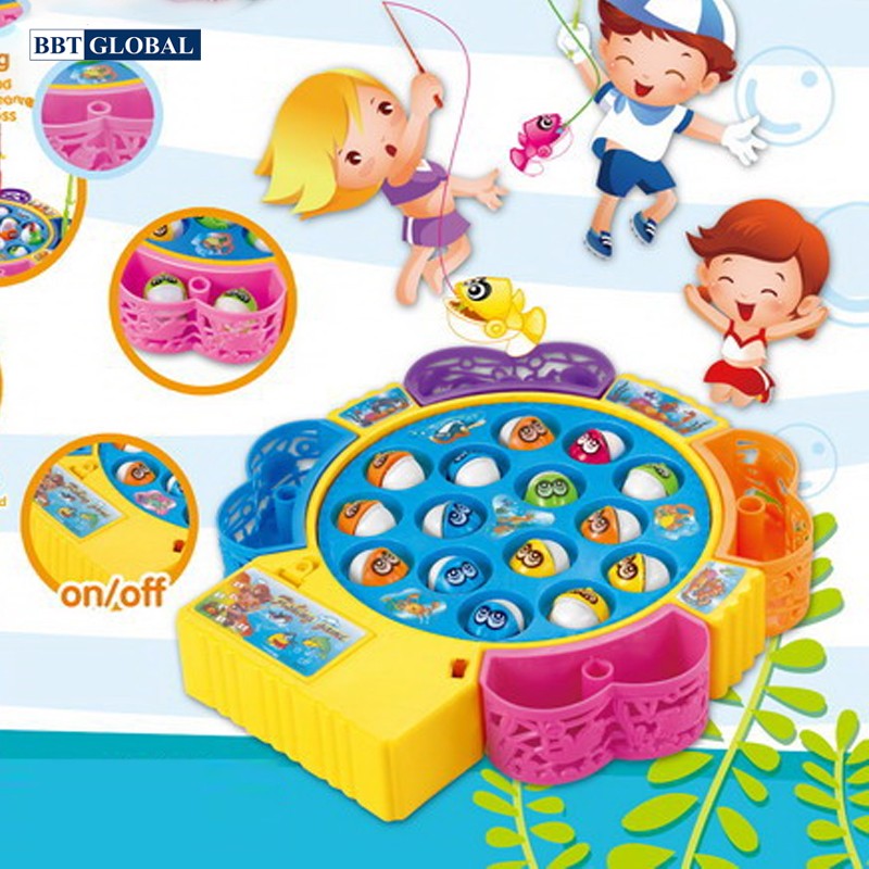 Đồ chơi câu cá cho bé xoay tròn có đèn và nhạc