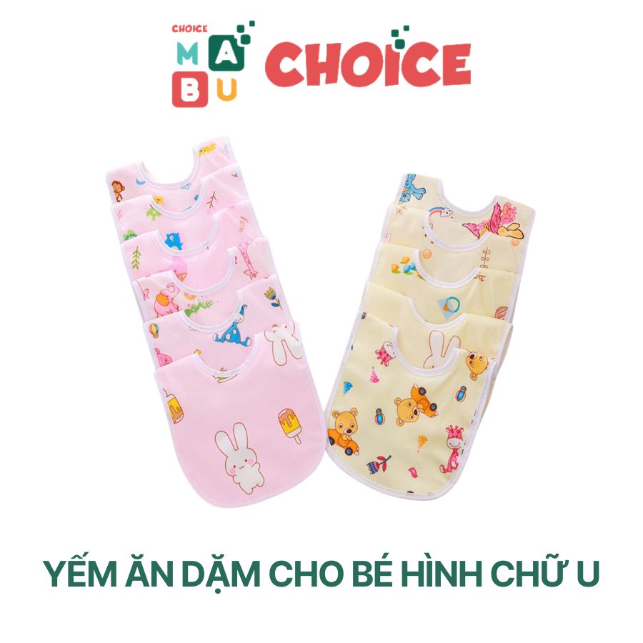 Mô tả Yếm Ăn Dặm Cho Bé Chống Thấm Hình Chữ U Cho Bé Trai Và Bé Gái - 1