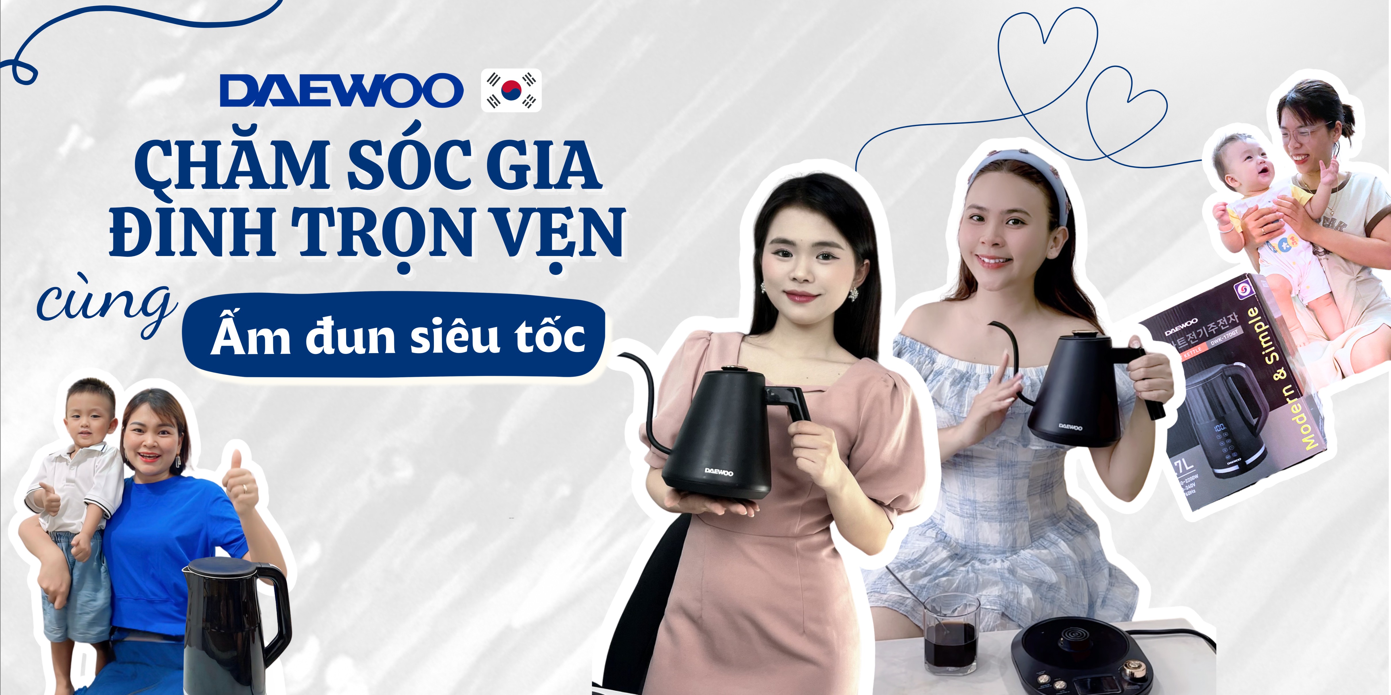 Mô tả Ấm đun siêu tốc cổ ngỗng Daewoo 13 mức nhiệt chính xác giữ ấm 2 tiếng 1L DWK-GN10LCD BH 2 năm - 1