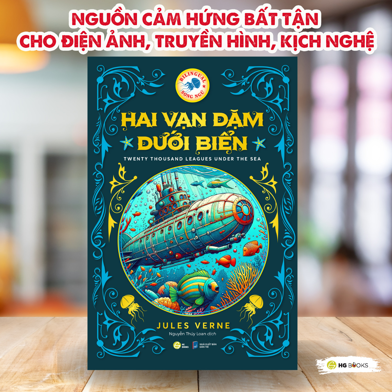 Mô tả Hai vạn dặm dưới biển - Sách song ngữ kinh điển, tặng kèm file nghe & note từ vựng - HG Books - 2