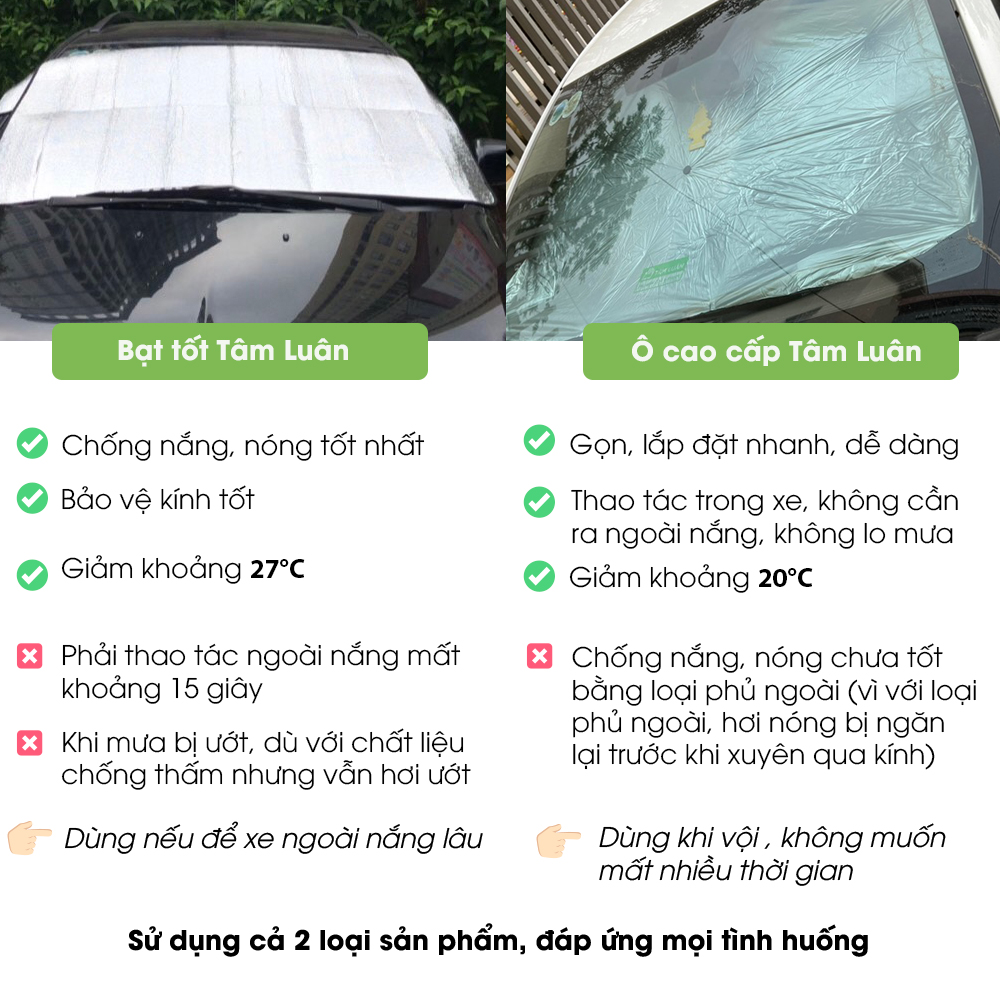 Mô tả Ô Che Nắng Kính Lái Ô Tô Tâm Luân, Tấm Chắn Nắng Kính Chắn Gió, Chống Nóng Xe Hơi 4 5 7 9 Chỗ - 3