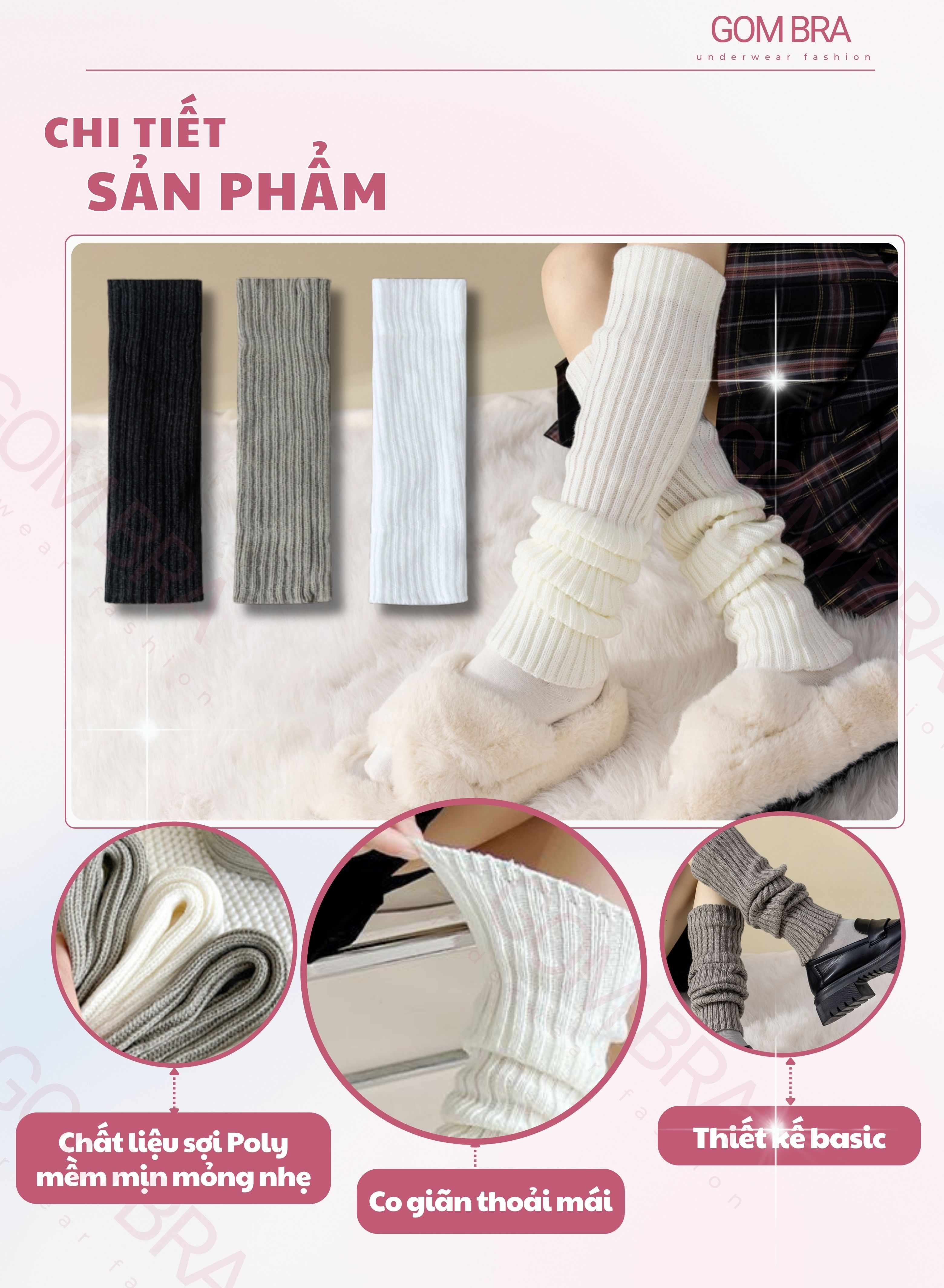 [BEST SELLER] Tất ống chân dệt kim Gom Bra phong cách y2k, vớ len ...