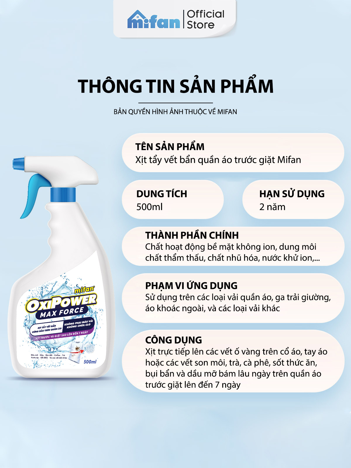 Mua Xịt Tẩy Vết Bẩn Mifan