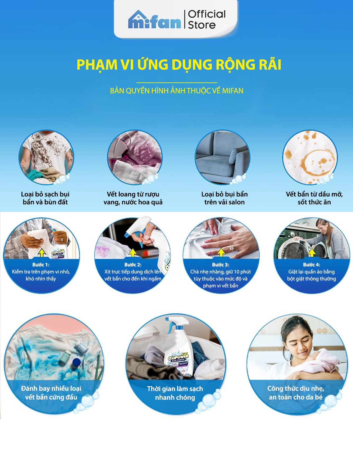 Xịt Tẩy Vết Bẩn Mifan cho vết mốc