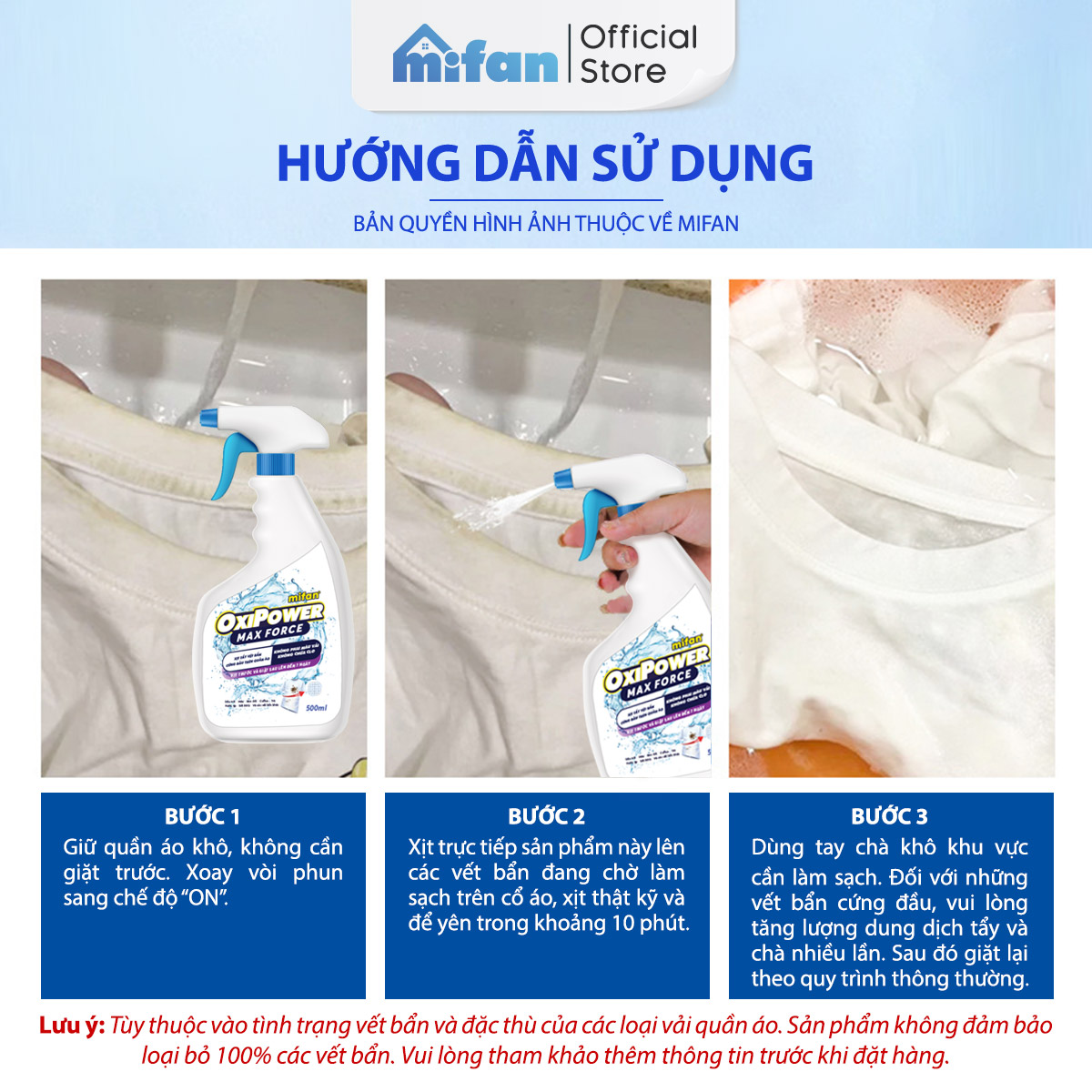 Xịt Tẩy Vết Bẩn Mifan cho vết thức ăn