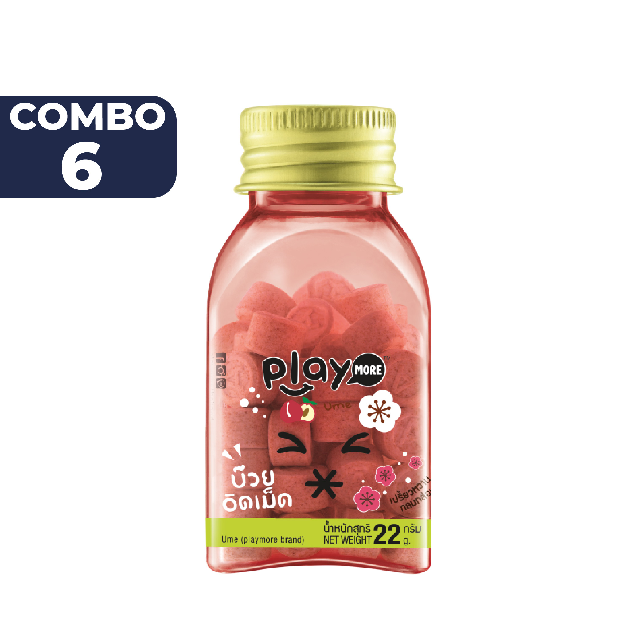 Mô tả combo 6 hũ kẹo the playmore tổng hợp nhiều hương vị 22g - 3