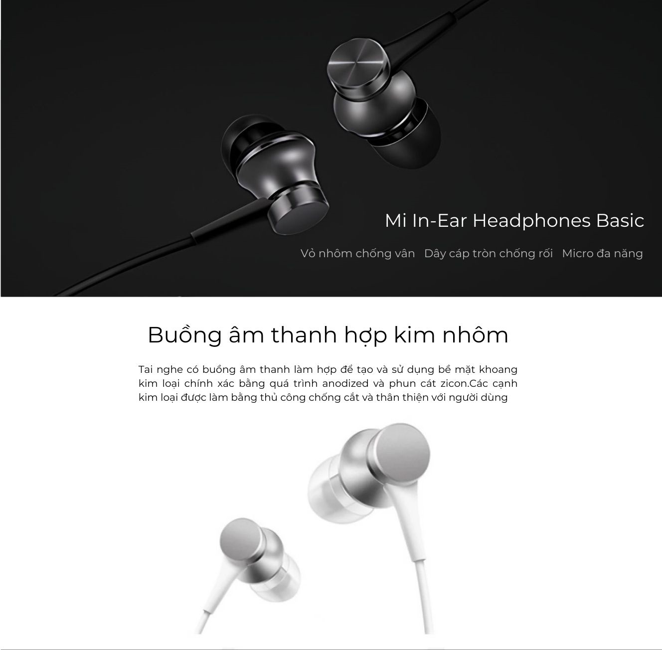 Mô tả Tai Nghe Xiaomi Mi In-Ear Headphones Basic | Nghe nhạc, Chơi Game, Gọi điện, Thu âm | Hàng Chính Hãng - 1