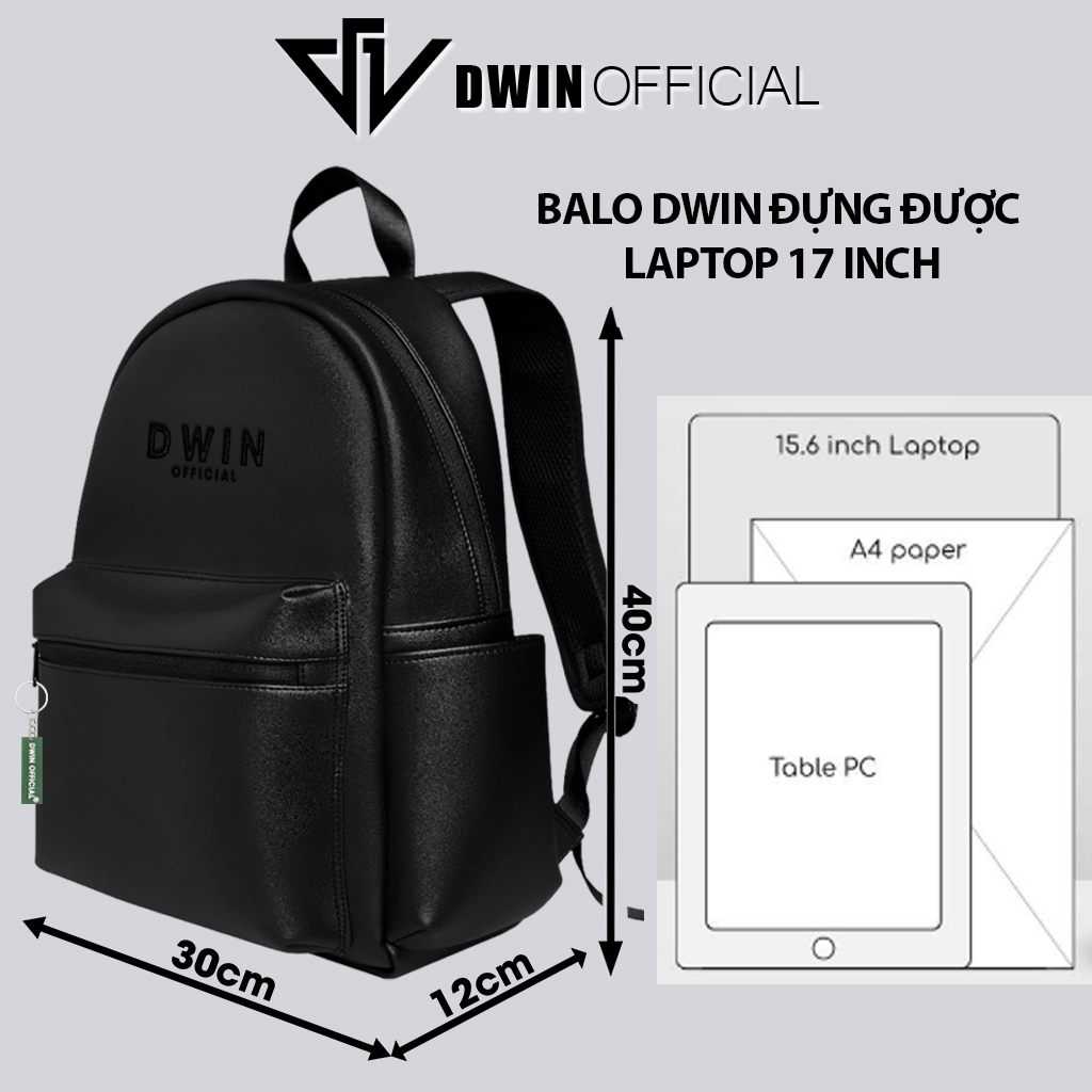 Mô tả Balo da nam nữ thêu logo Dwin cặp đi học thời trang hàn quốc basic Racer - 1