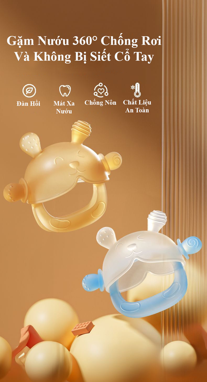 Mô tả Gặm Nướu Cho Bé Xỏ Tay Hình Gấu KidAndMom Đồ Chơi Gặm Nướu Silicone Siêu Mềm An Toàn Cho Bé Sơ Sinh - 8