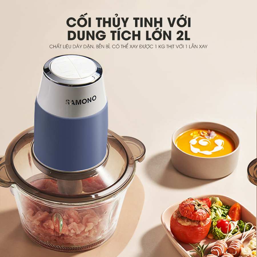 Mô tả Máy xay thịt Samono đa năng 2L công suất 350W, cối thủy tinh, 4 lưỡi dao xay thép không gỉ SW-C300/SW-069S - 12