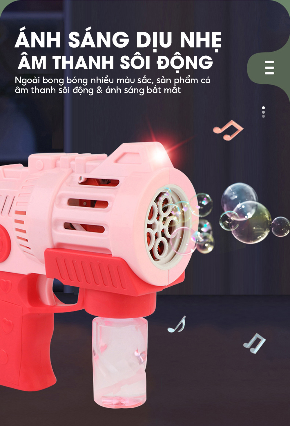 Mô tả Đồ chơi tạo bong bóng và phun nước Pikaboo chất liệu cao cấp an toàn ra nhiều bong bóng đẹp mắt - 5