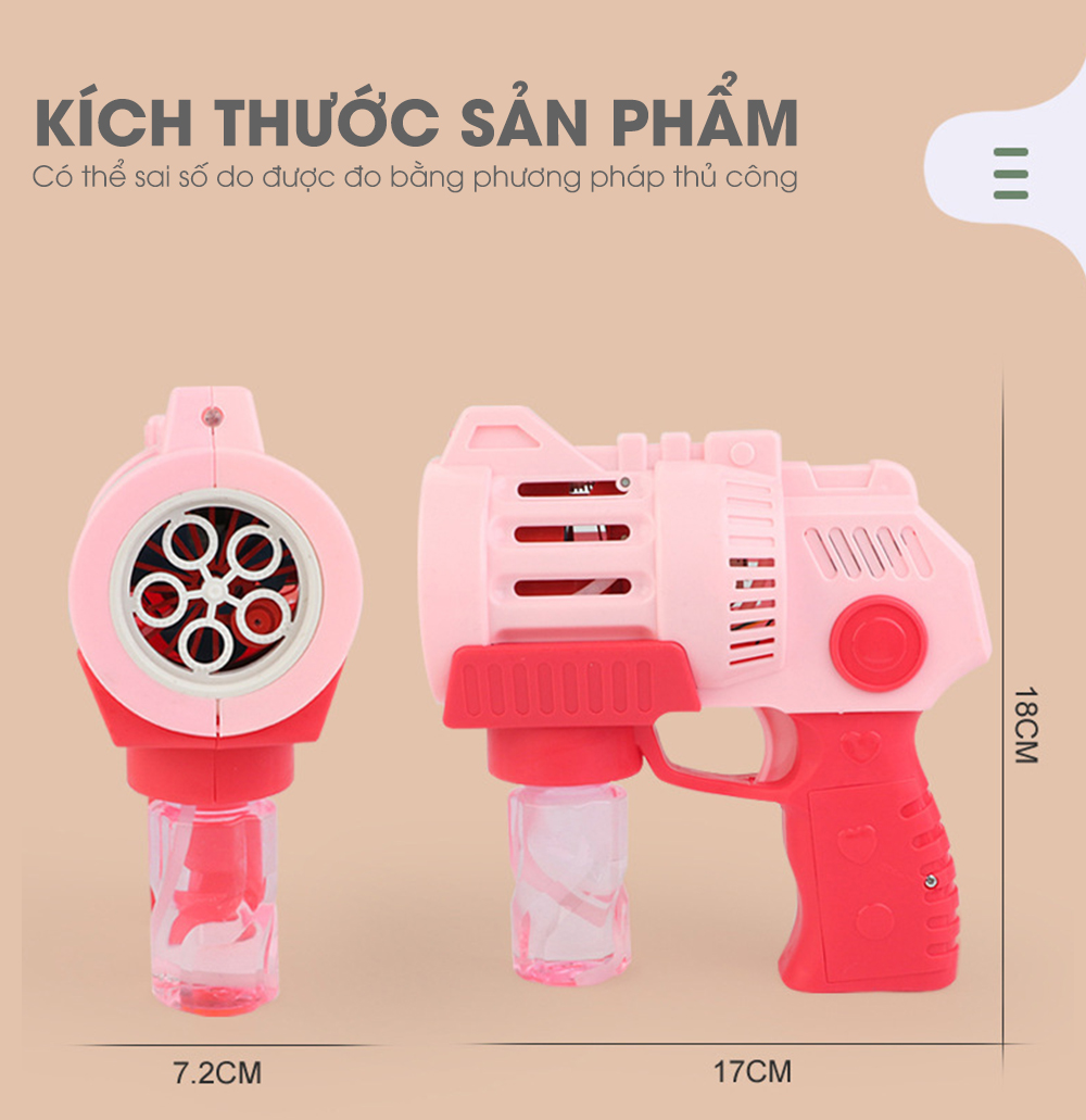 Mô tả Đồ chơi tạo bong bóng và phun nước Pikaboo chất liệu cao cấp an toàn ra nhiều bong bóng đẹp mắt - 8